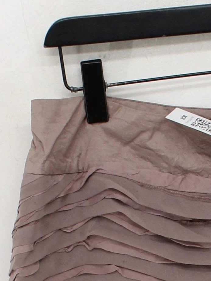 Reiss Women's Mini Skirt UK 14 Brown Silk with Viscose Short Mini - Image 4