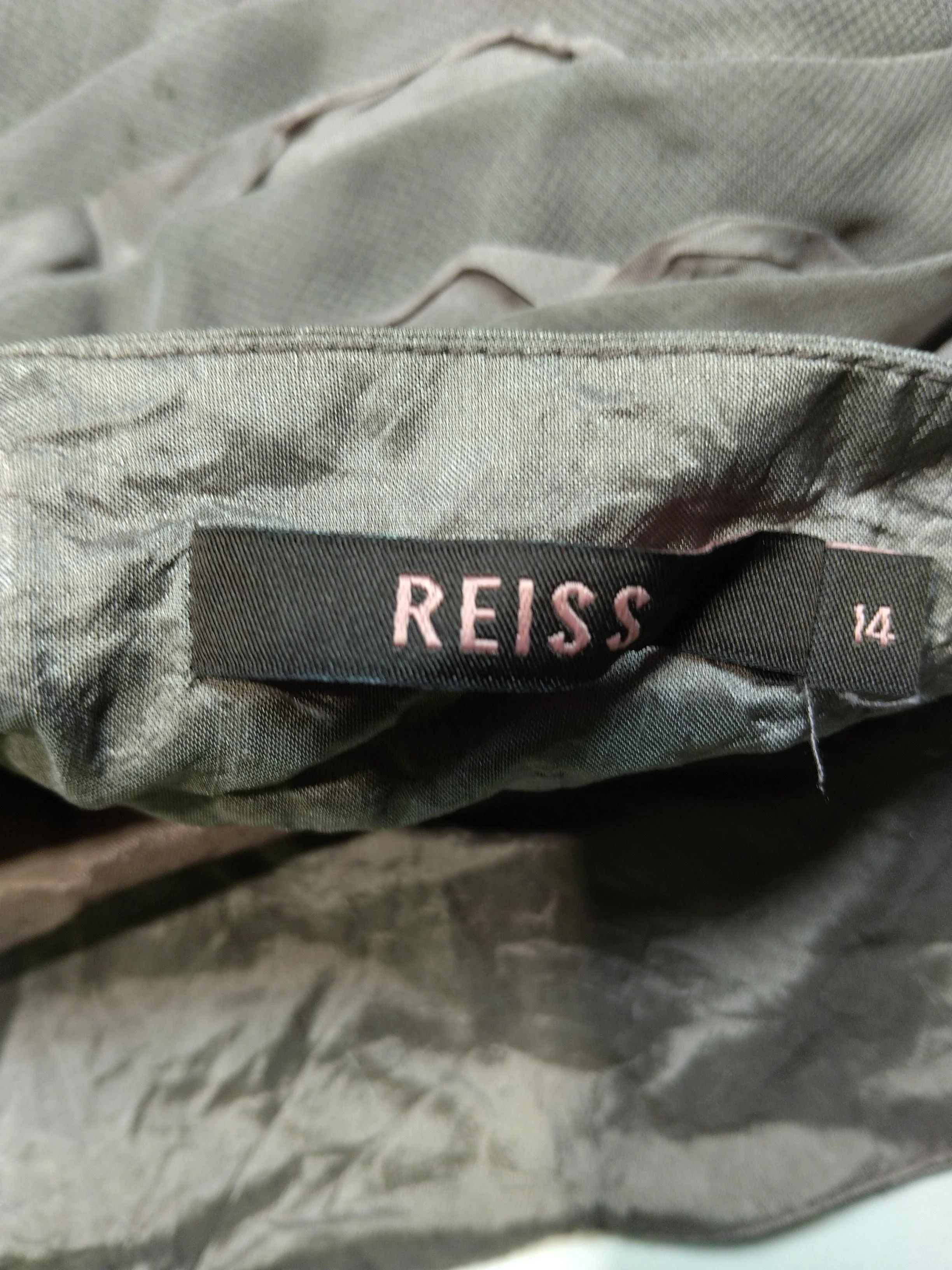Reiss Women's Mini Skirt UK 14 Brown Silk with Viscose Short Mini - Image 5