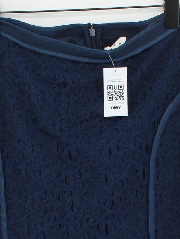 Reiss Women's Mini Skirt UK 8 Blue Cotton - Image 3