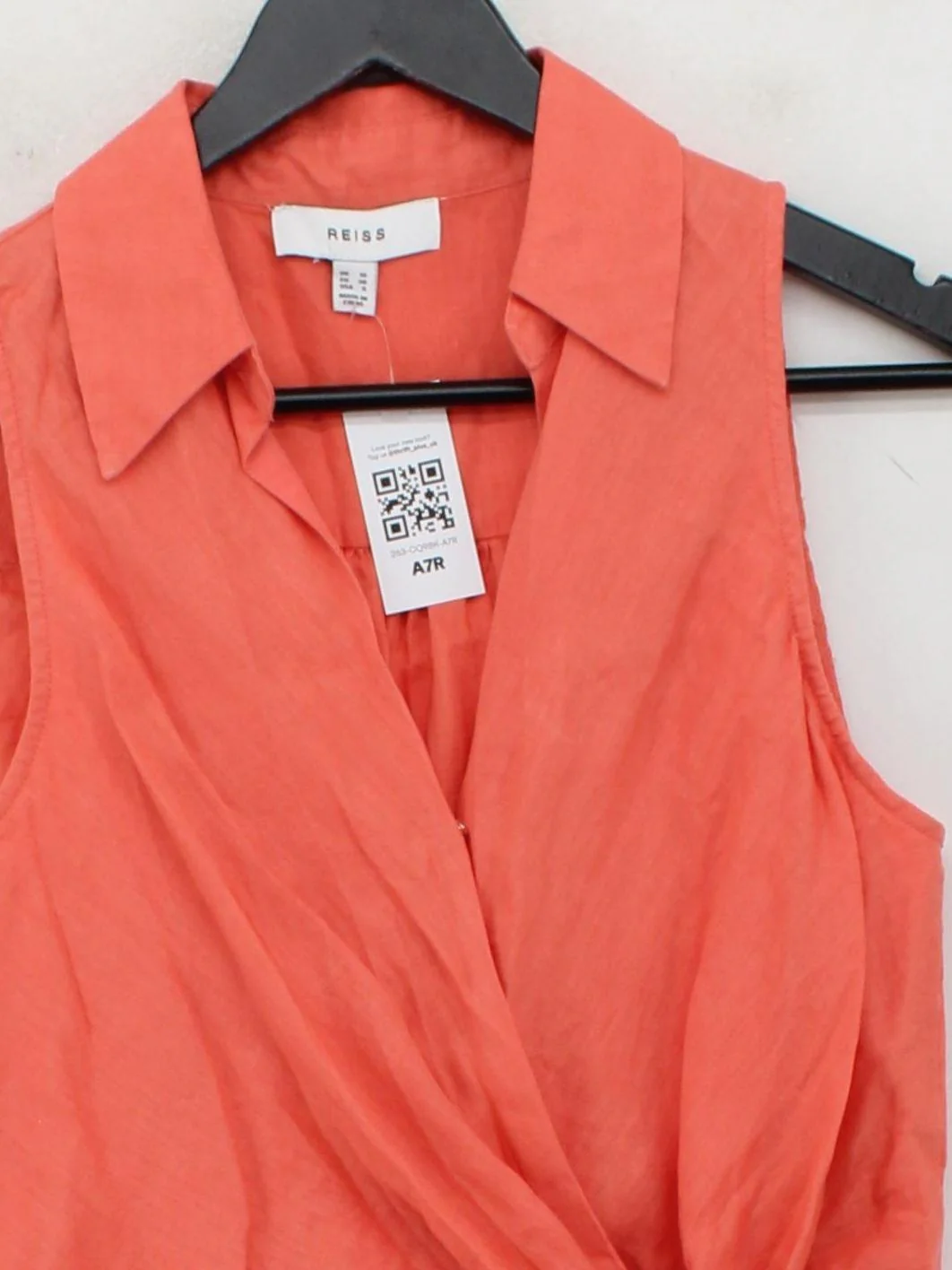 Reiss Women's Playsuit UK 10 Orange Linen with Cotton Playsuit - Image 3