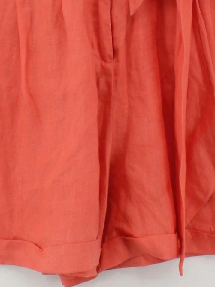 Reiss Women's Playsuit UK 10 Orange Linen with Cotton Playsuit - Image 4