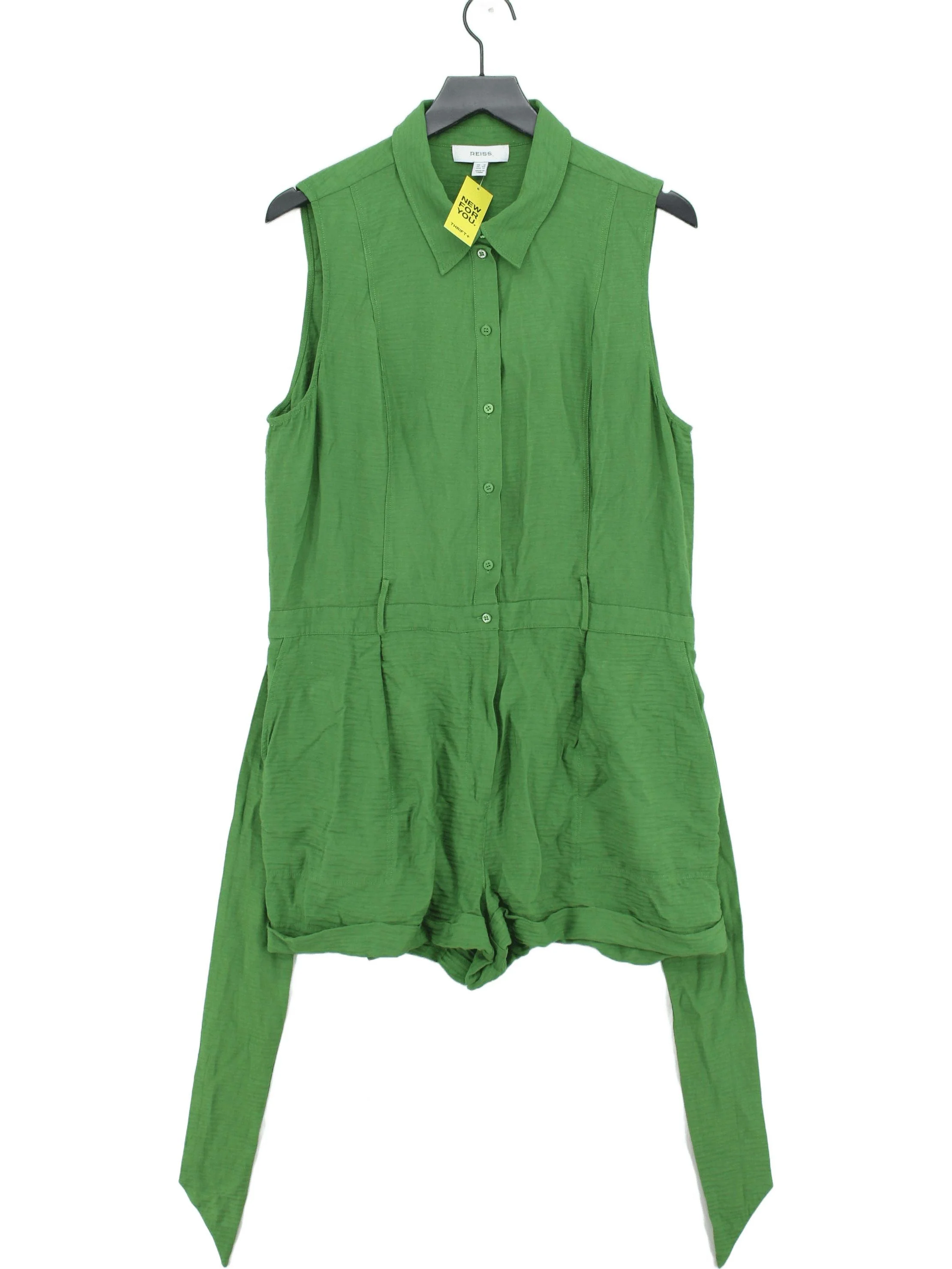 Reiss Women's Playsuit UK 16 Green Viscose with Polyamide Playsuit
