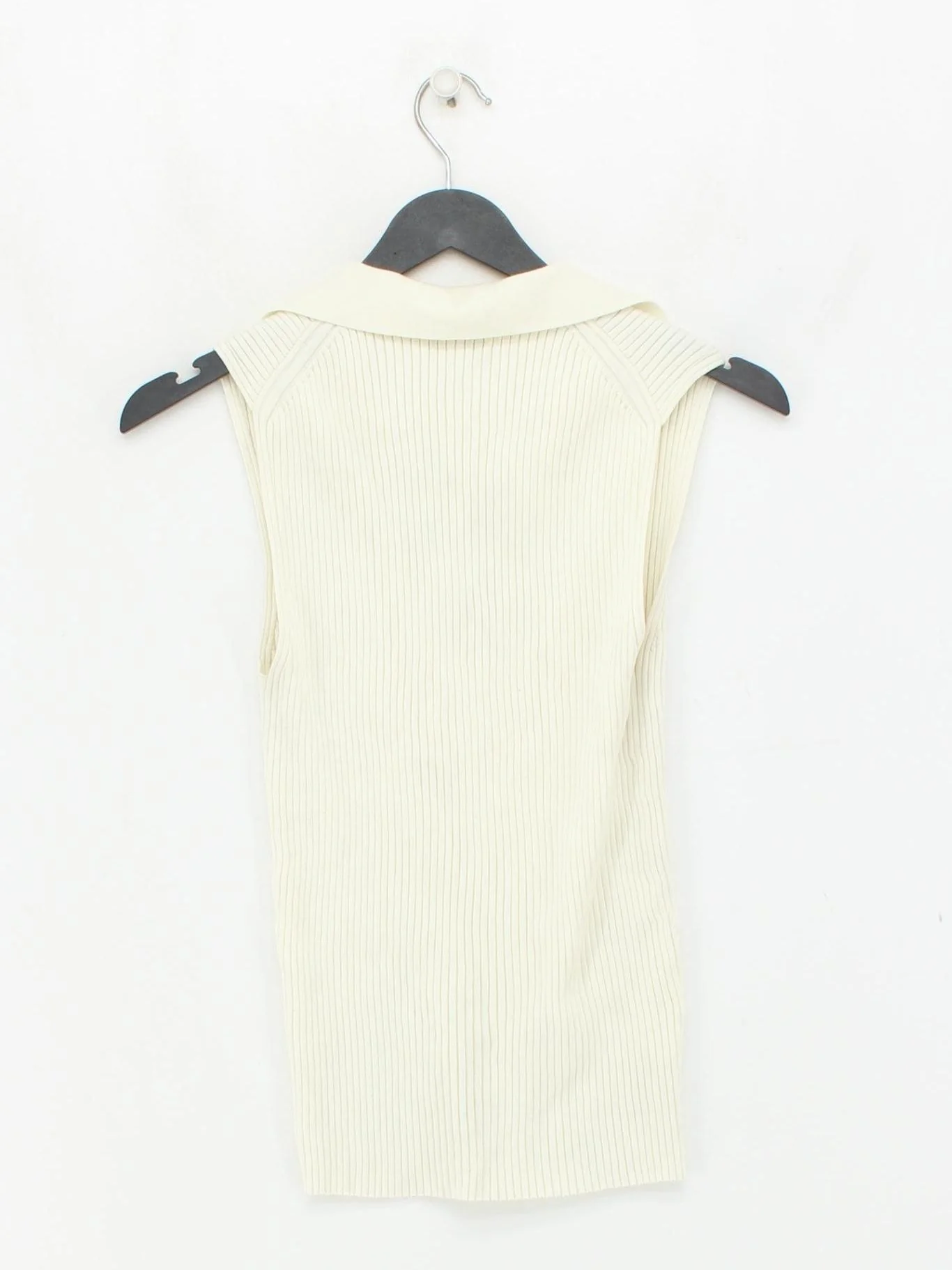 Reiss Women's Polo M Cream 100% Other Sleeveless Collared Basic - Image 2