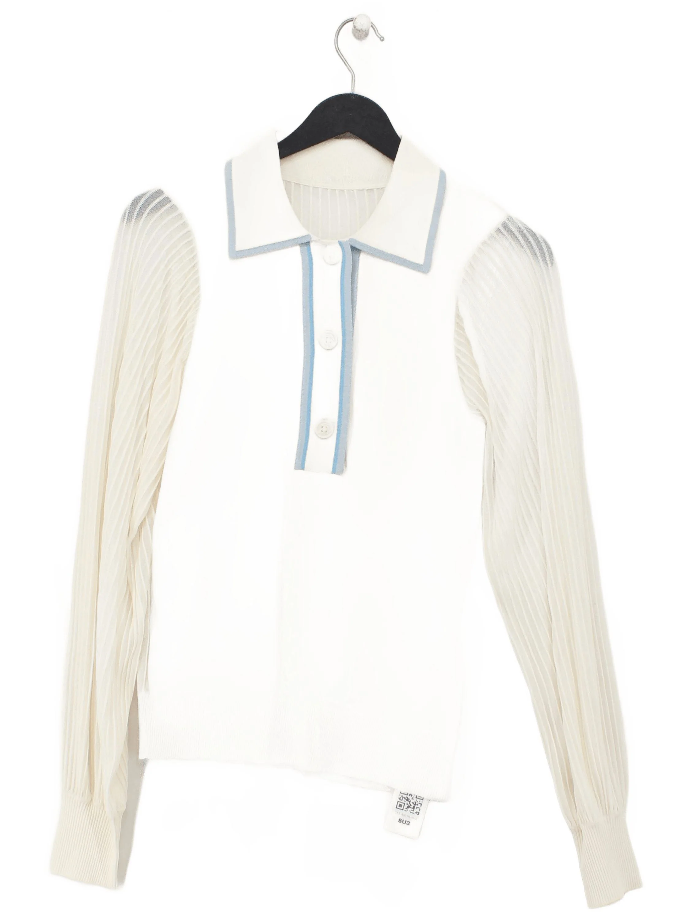 Reiss Women's Polo S Cream Viscose with Polyamide, Elastane Basic