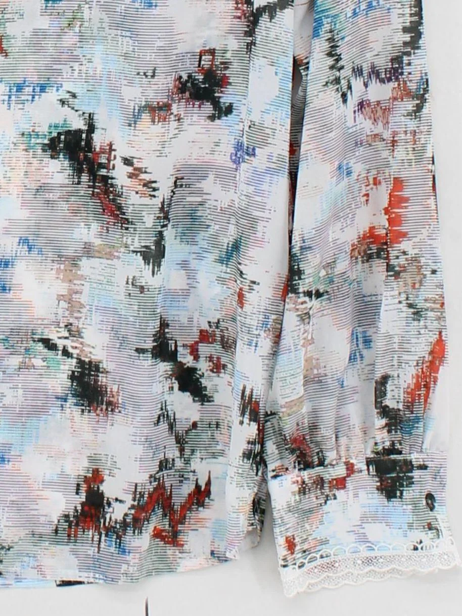 Reiss Women's Shirt M Multi 100% Polyester Long Sleeve Collared Basic - Image 4