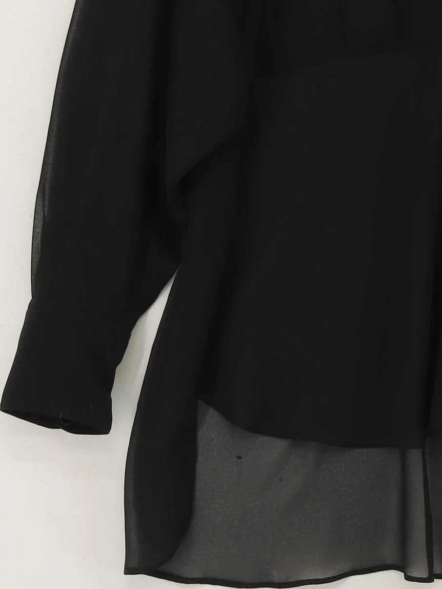 Reiss Women's Shirt S Black 100% Polyester Long Sleeve Collared Basic - Image 4