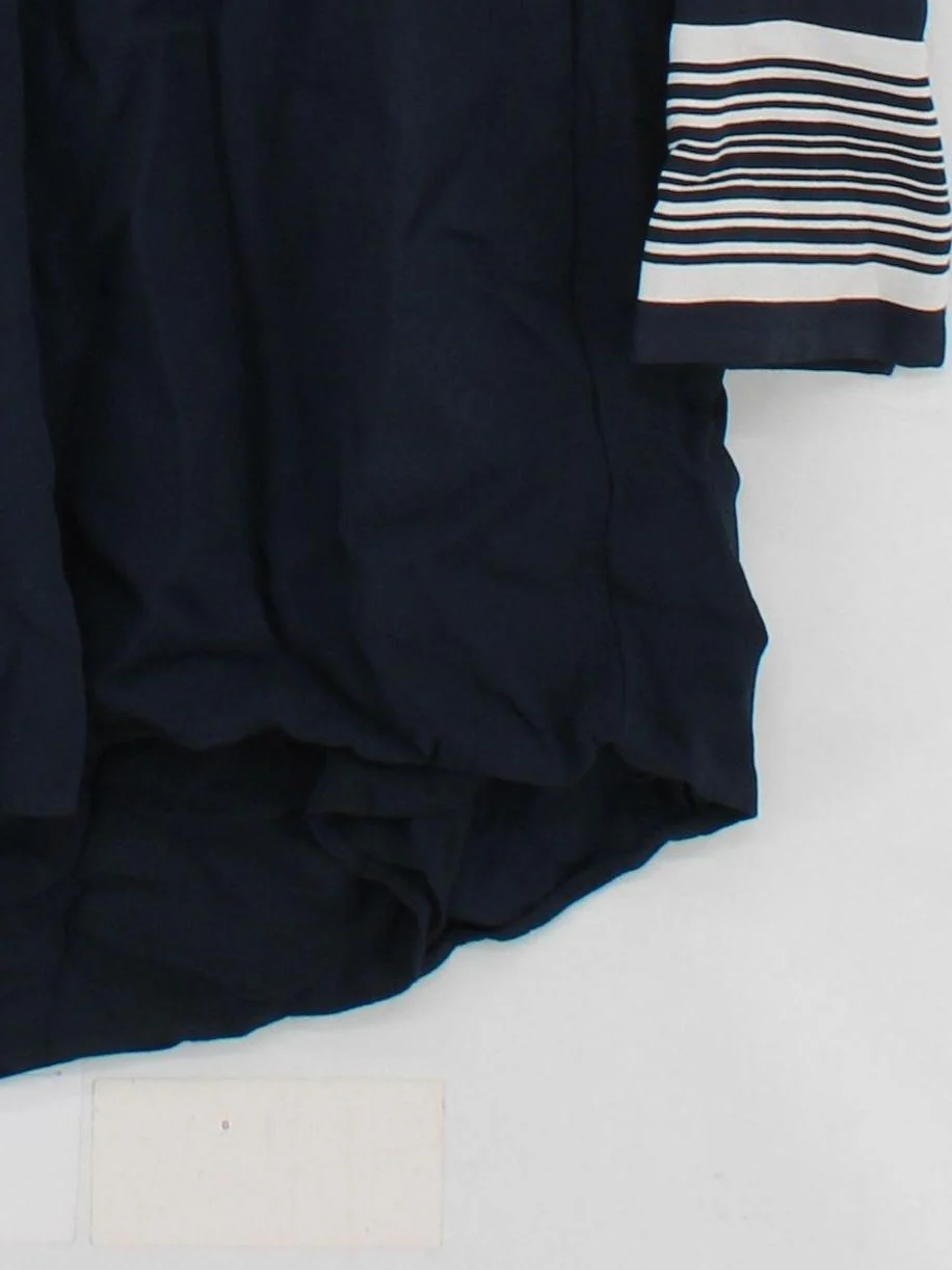 Reiss Women's Shirt UK 10 Blue Striped 100% Viscose Long Sleeve Collared Basic - Image 4