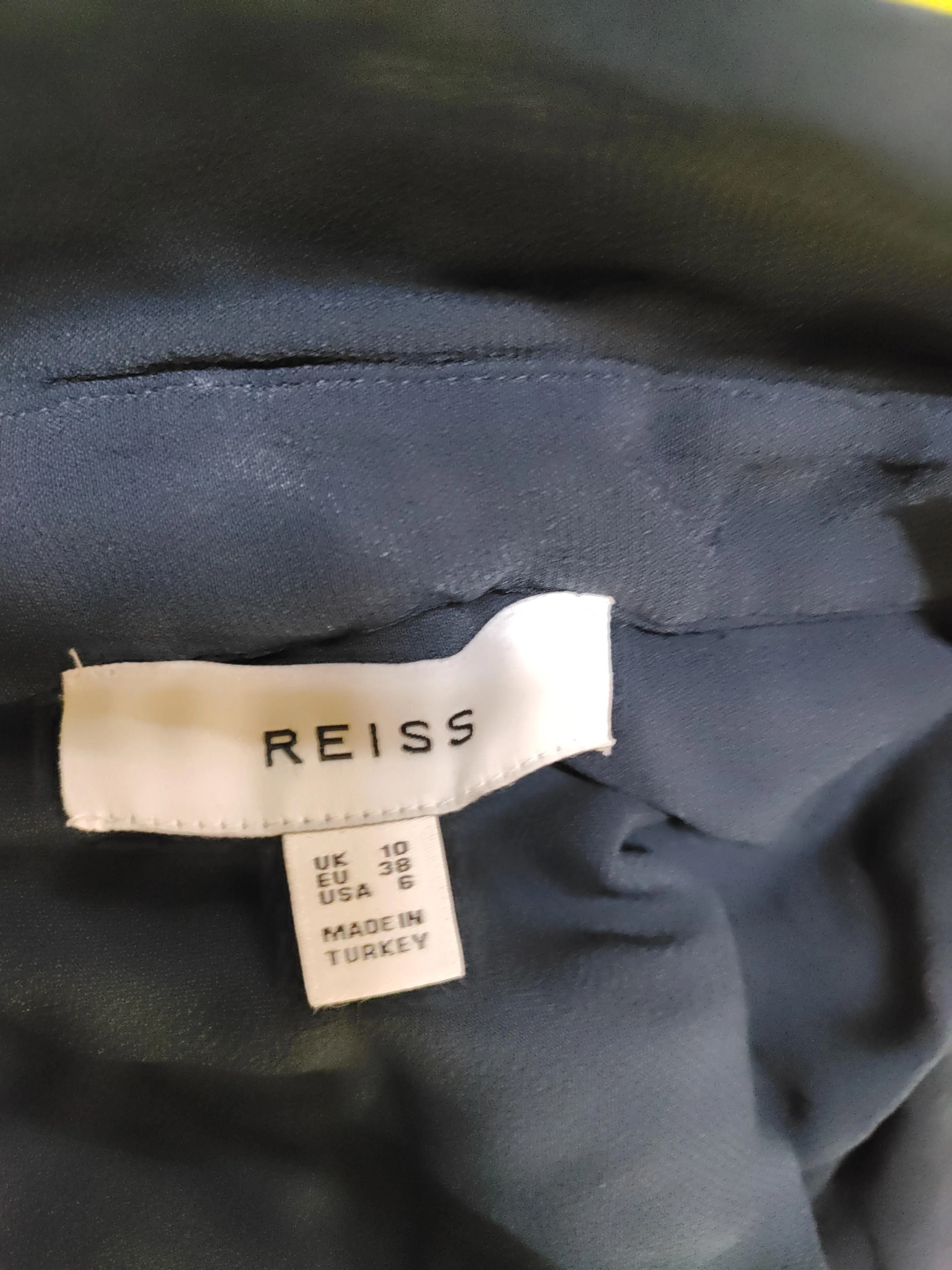 Reiss Women's Shirt UK 10 Blue Striped 100% Viscose Long Sleeve Collared Basic - Image 5