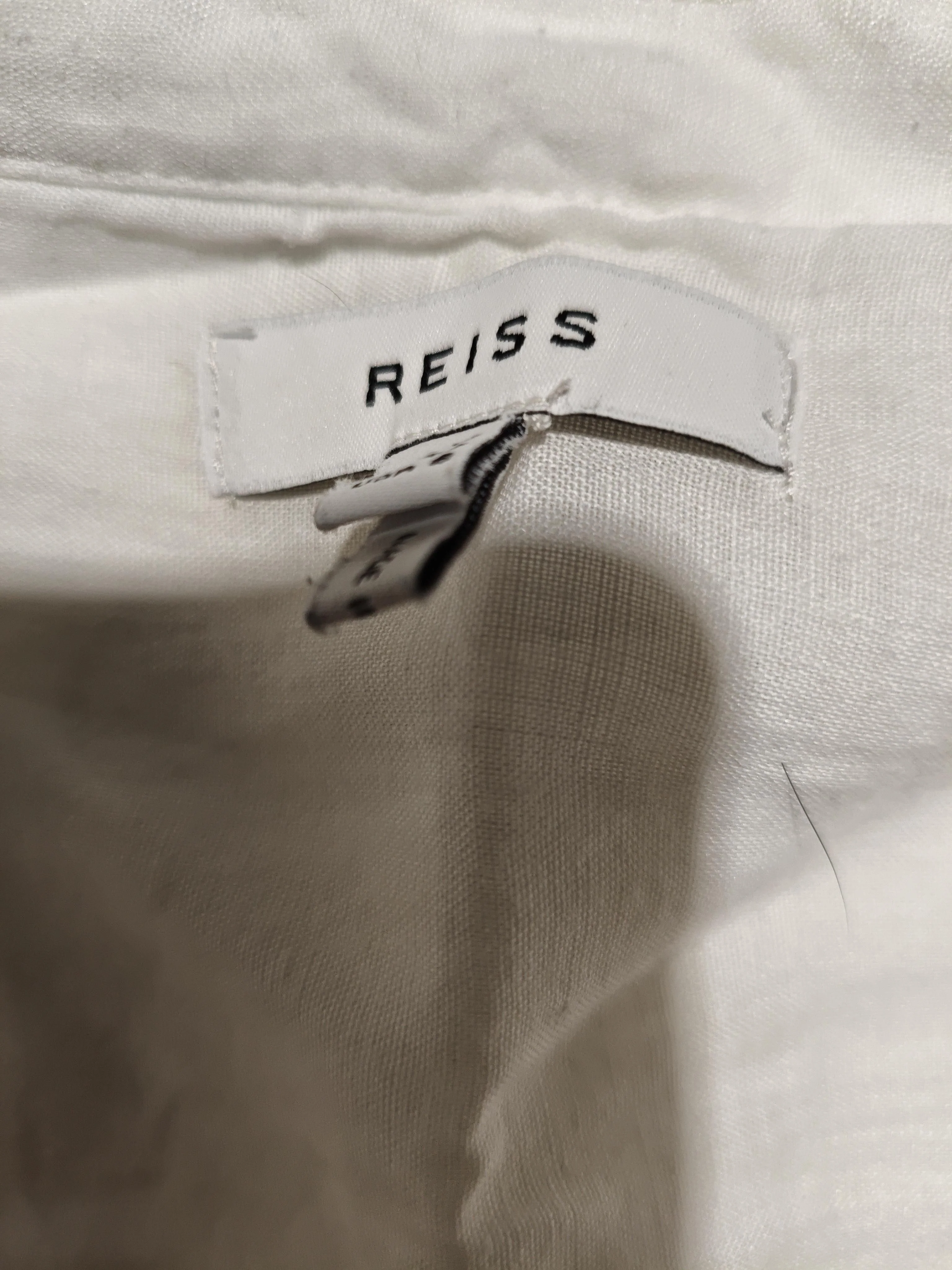 Reiss Women's Shirt UK 2 White Linen with Polyester Long Sleeve Collared Basic - Image 5