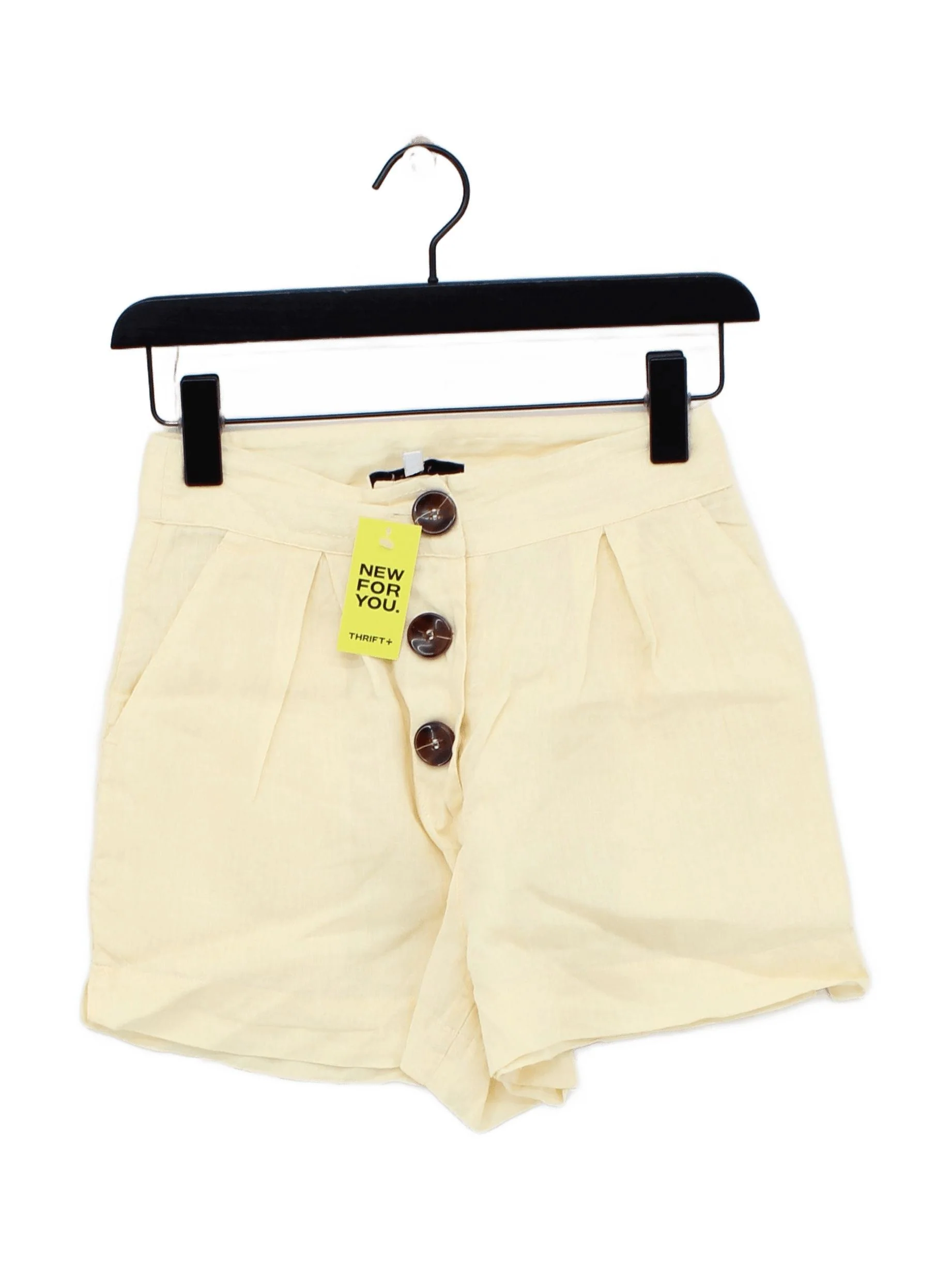 Reiss Women's Shorts UK 6 Cream 100% Linen Paperbag