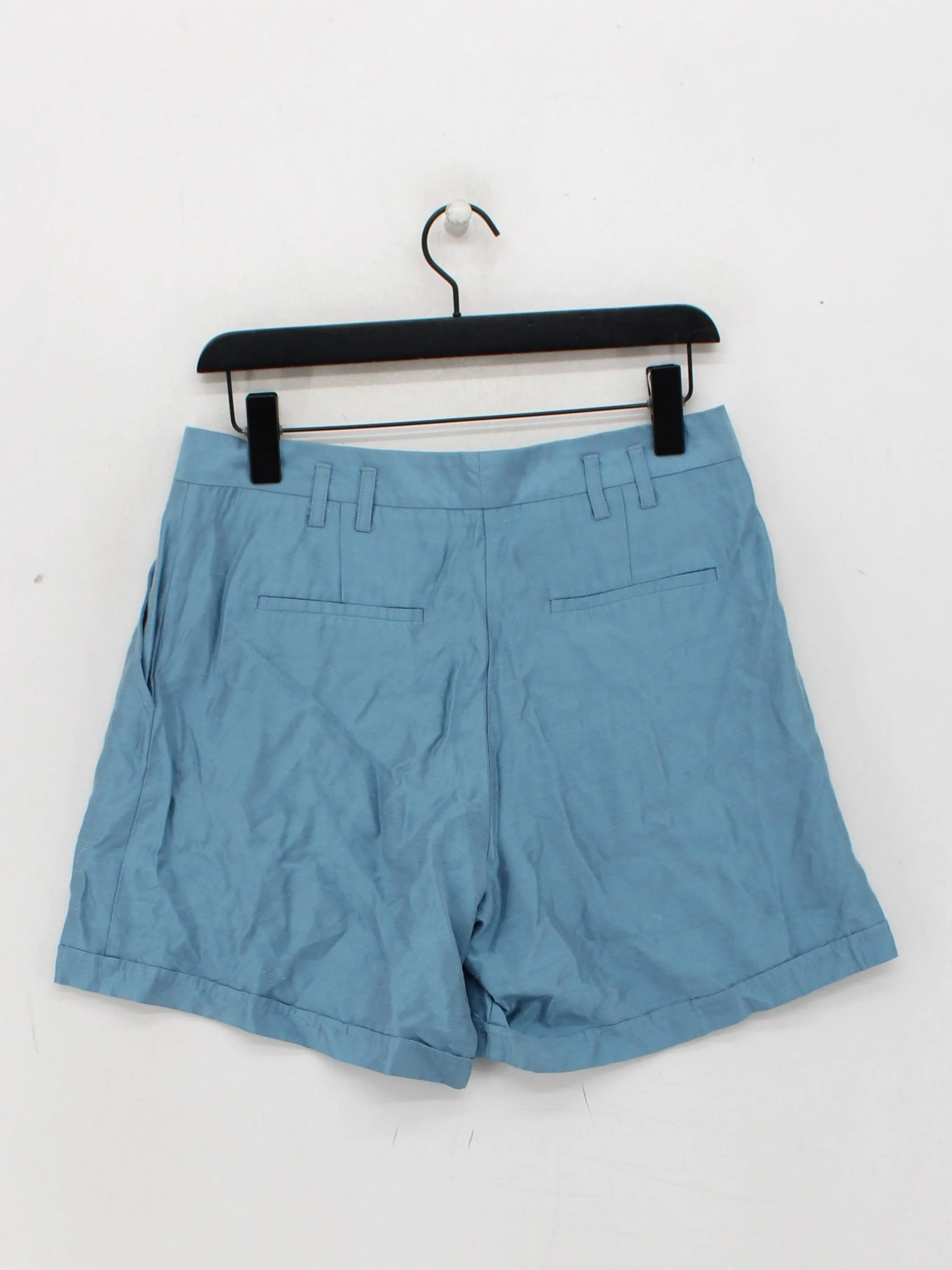 Reiss Women's Shorts UK 8 Blue Viscose with Acetate Cargo - Image 2