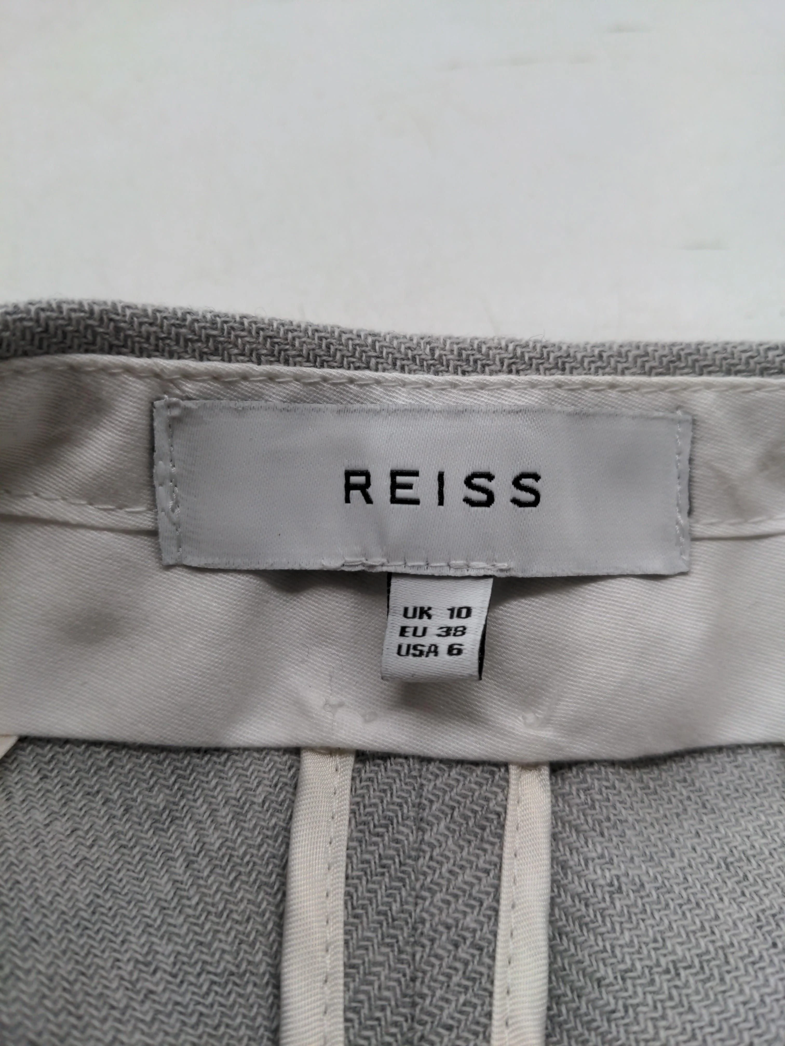Reiss Women's Suit Trousers UK 10 Grey Wool with Elastane Straight Dress Pants - Image 5