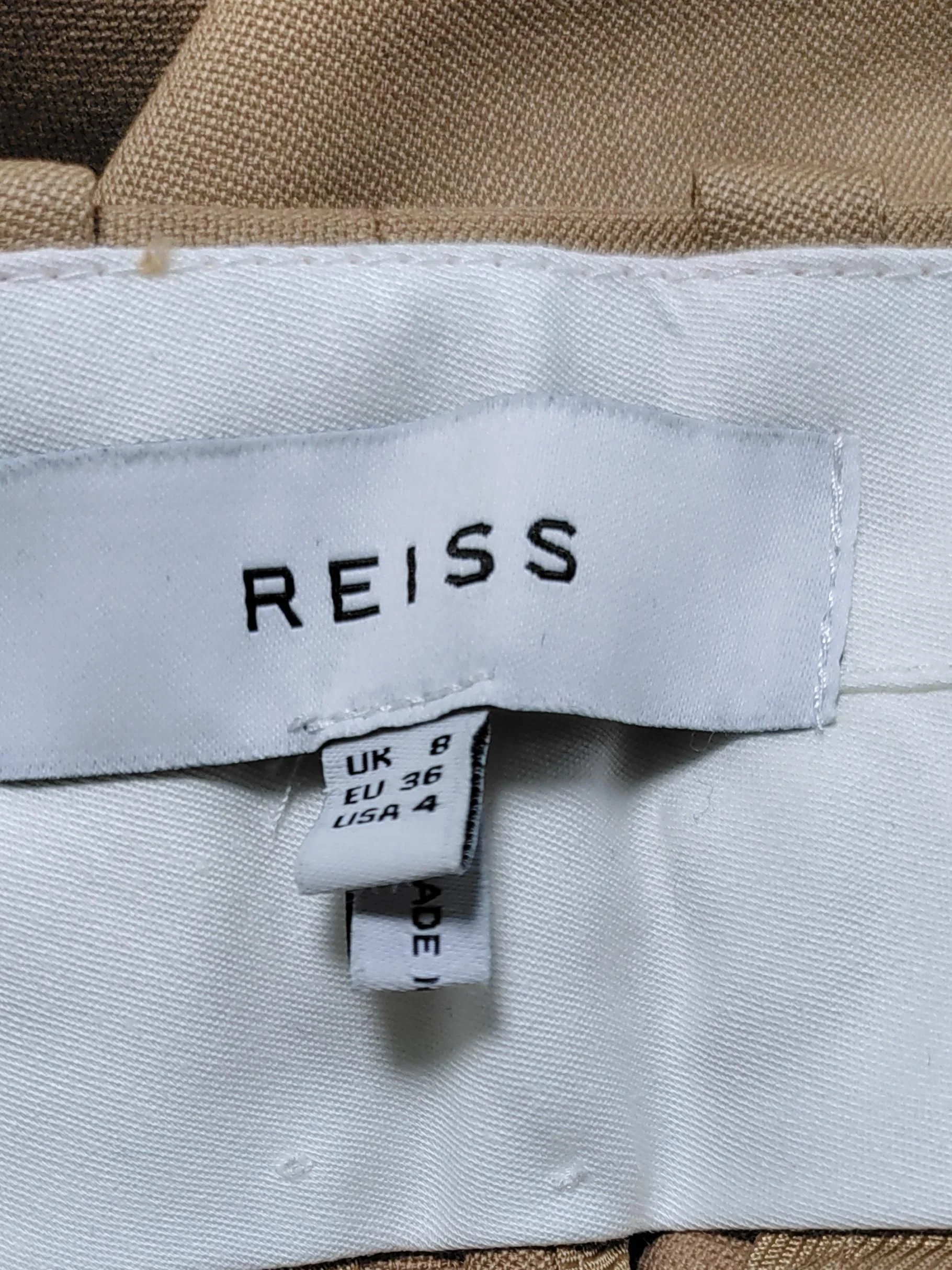Reiss Women's Suit Trousers UK 8 Tan Wool with Polyester, Elastane Dress Pants - Image 5