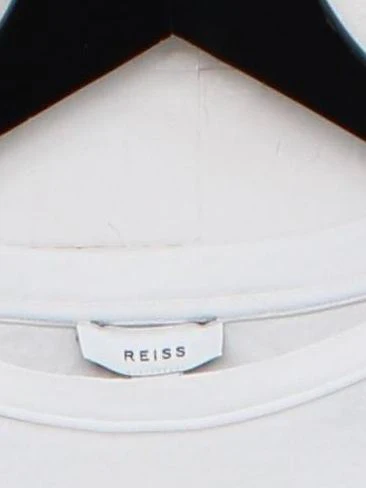 Reiss Women's T-Shirt L White 100% Cotton Short Sleeve Round Neck Basic - Image 3