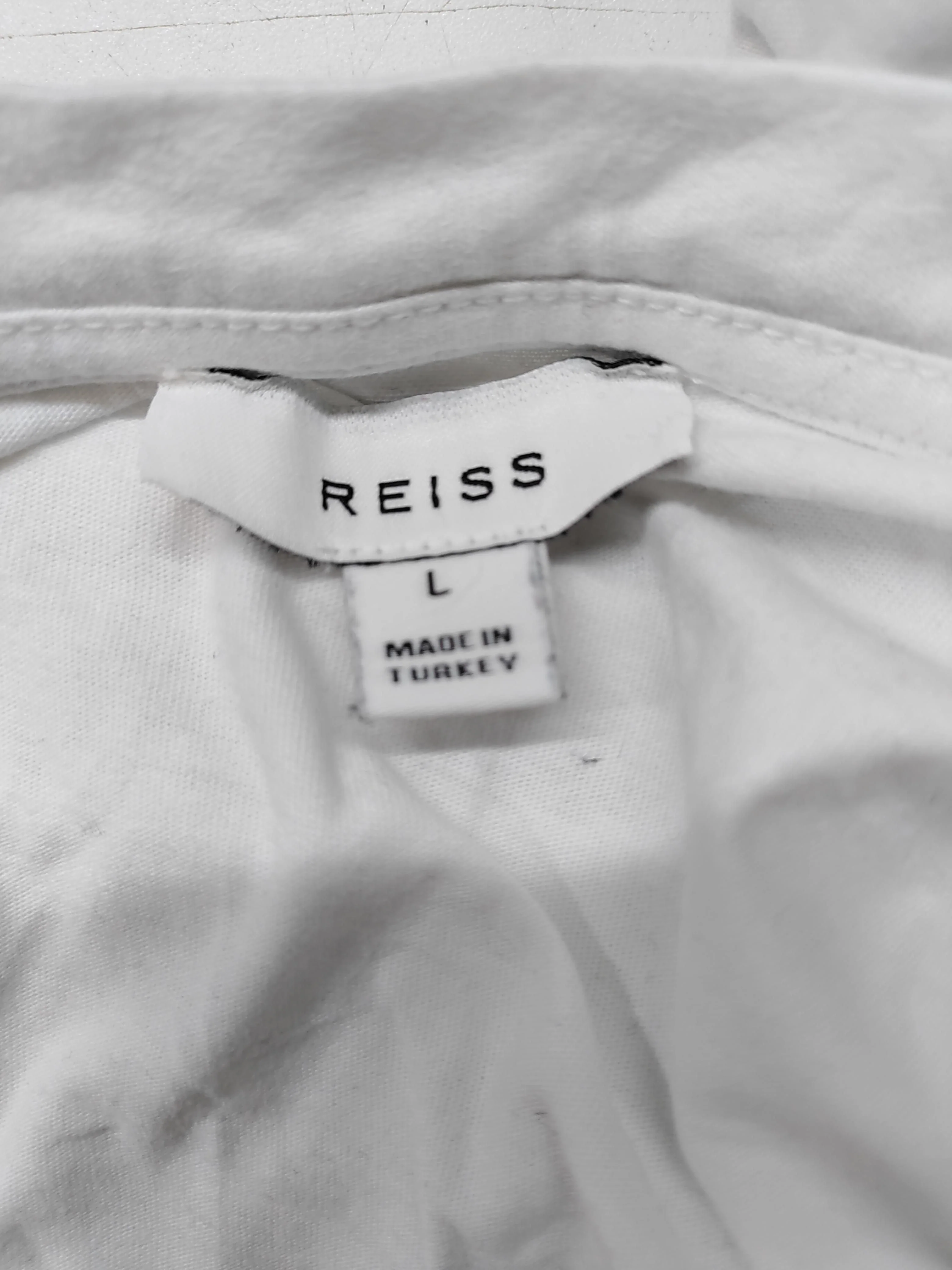 Reiss Women's T-Shirt L White 100% Cotton Short Sleeve Round Neck Basic - Image 5