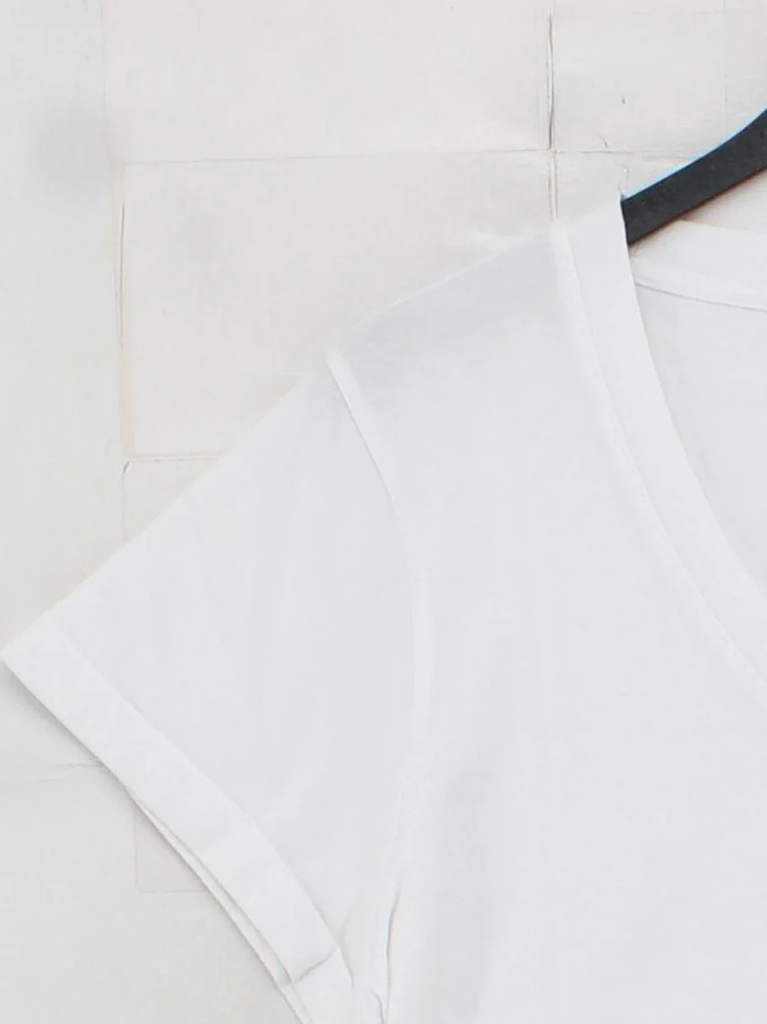 Reiss Women's T-Shirt L White 100% Cotton Short Sleeve V-Neck Basic - Image 4