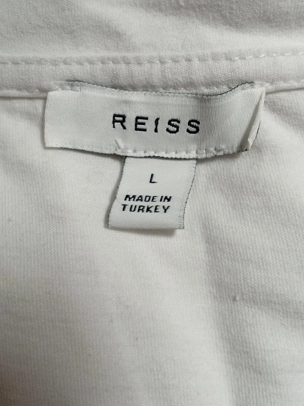 Reiss Women's T-Shirt L White 100% Cotton Short Sleeve V-Neck Basic - Image 5