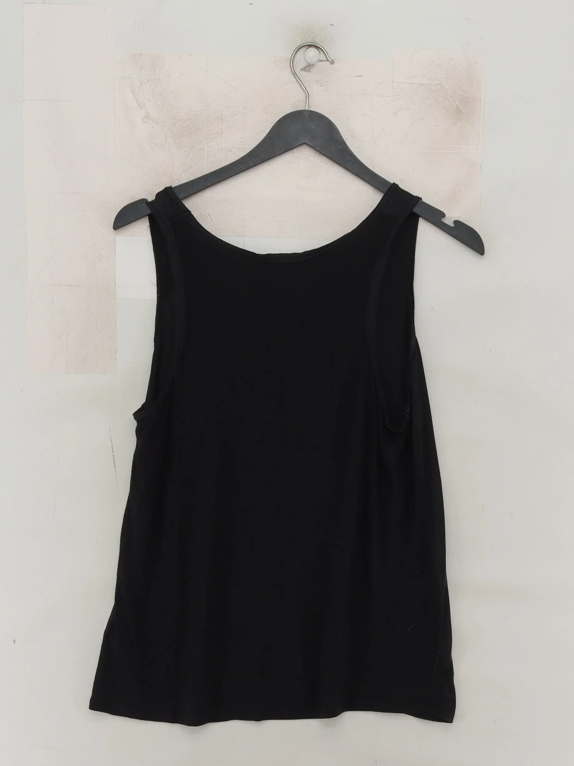 Reiss Women's T-Shirt M Black Rayon with Spandex Sleeveless Round Neck Basic - Image 2