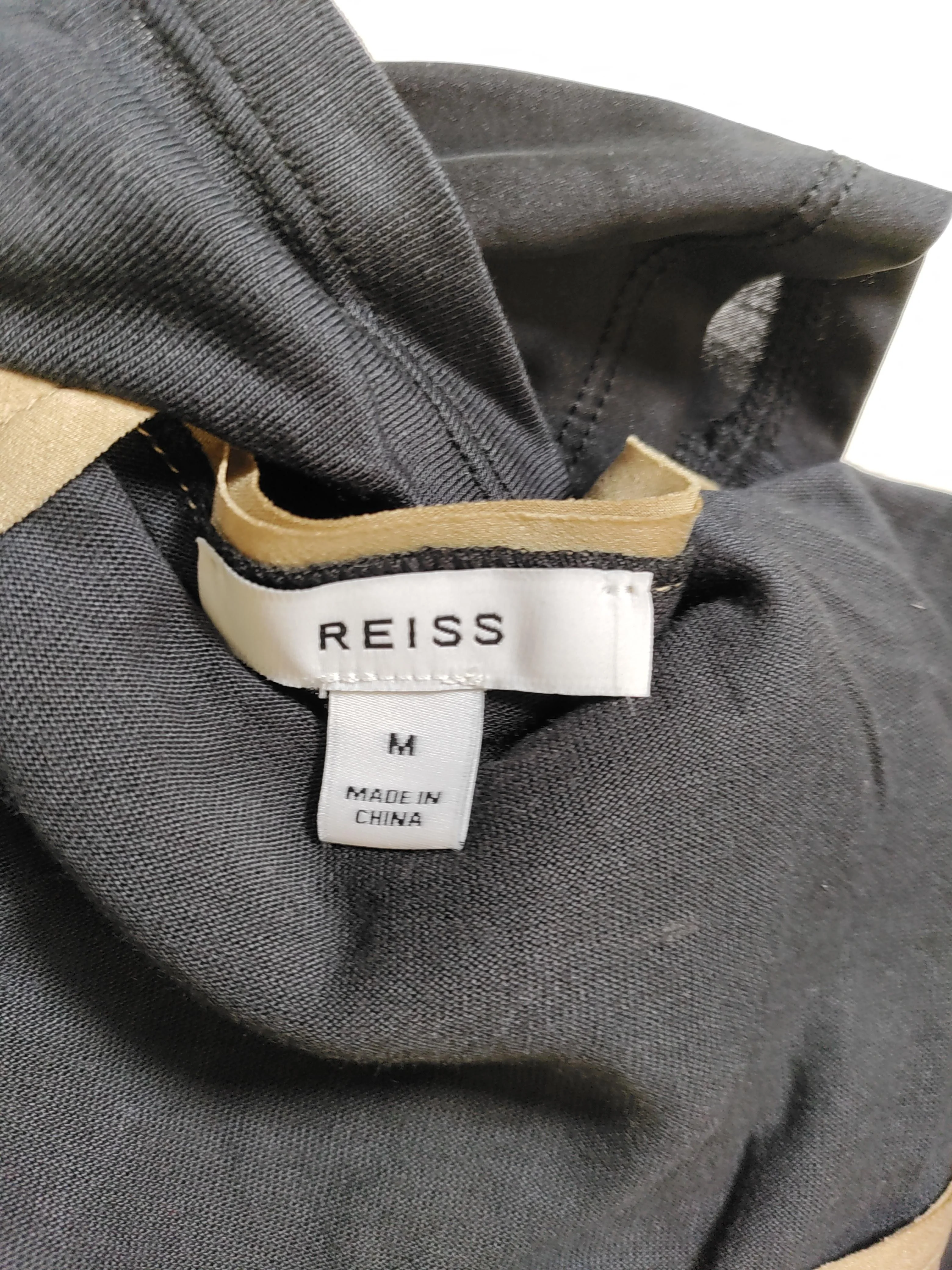 Reiss Women's T-Shirt M Black Viscose with Elastane, Silk Basic - Image 5
