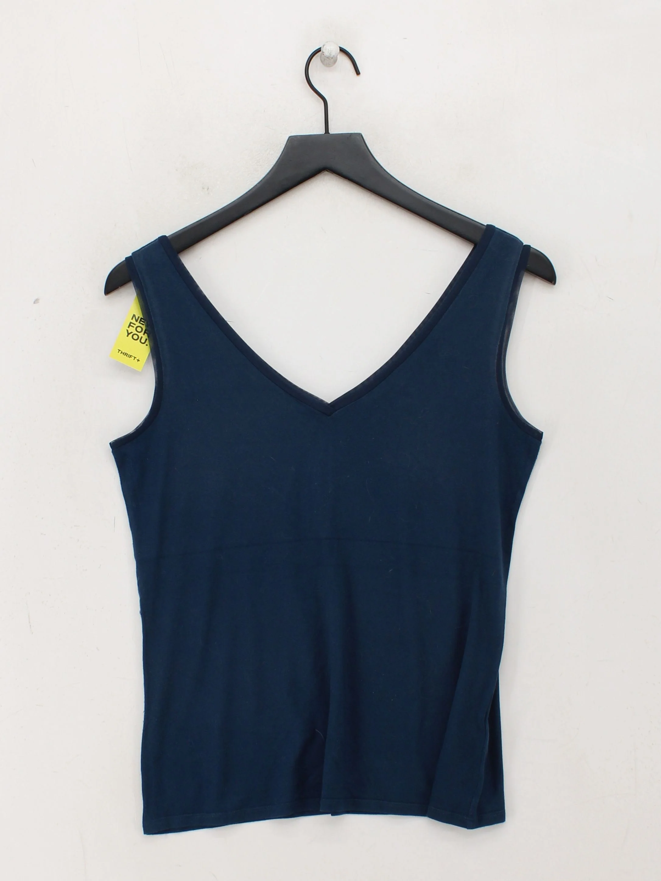 Reiss Women's T-Shirt M Blue Viscose with Elastane Sleeveless V-Neck Basic - Image 2