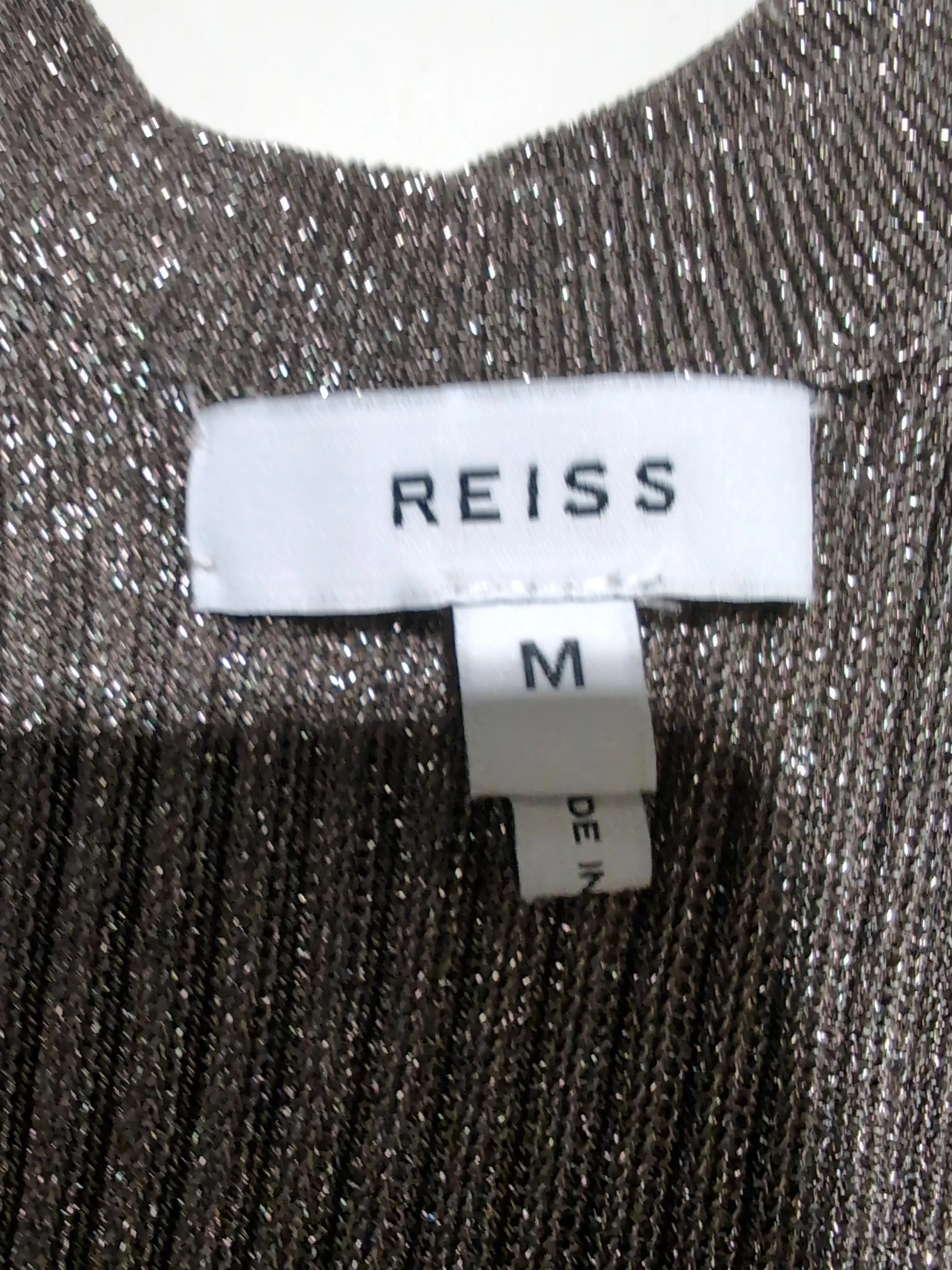 Reiss Women's T-Shirt M Brown Viscose with Polyester Sleeveless V-Neck Basic - Image 5