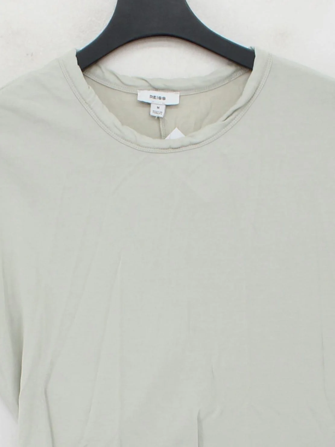 Reiss Women's T-Shirt M Green Viscose with Cotton Short Sleeve Round Neck Basic - Image 3