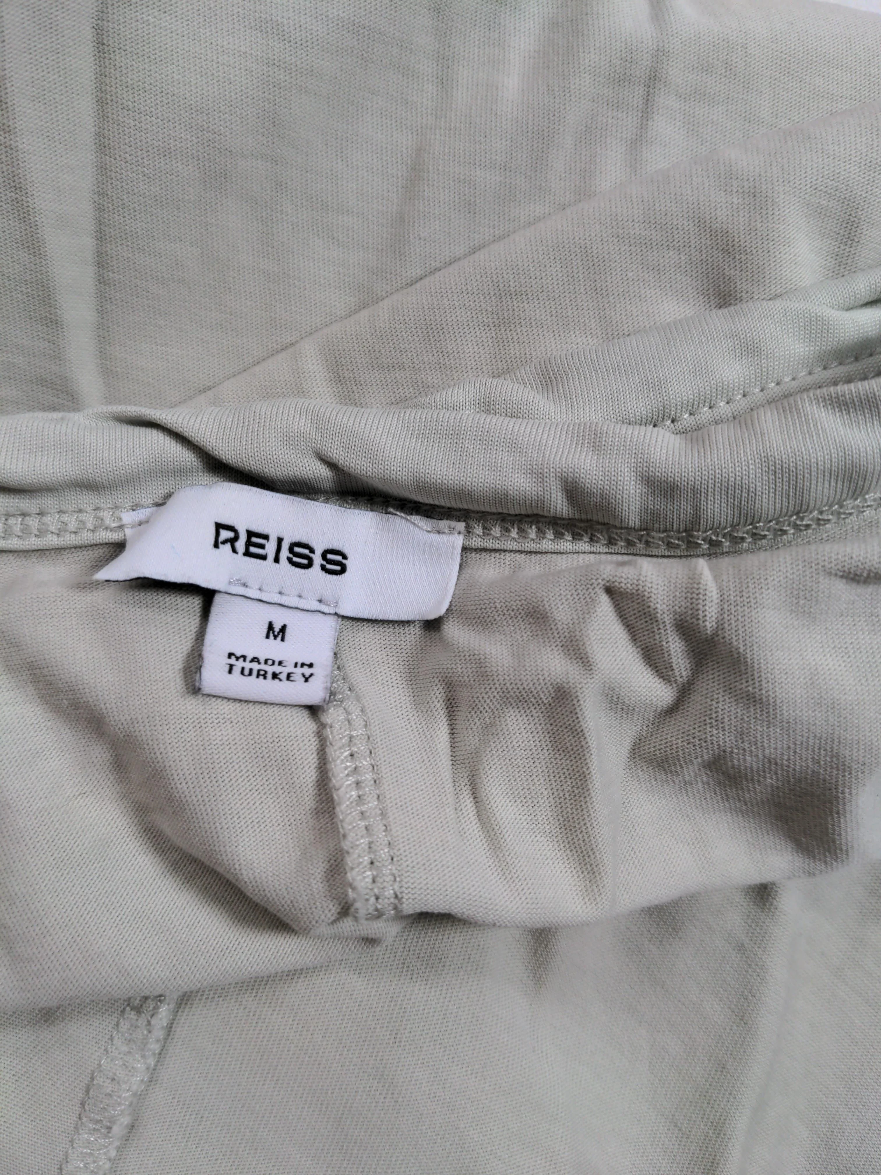 Reiss Women's T-Shirt M Green Viscose with Cotton Short Sleeve Round Neck Basic - Image 5