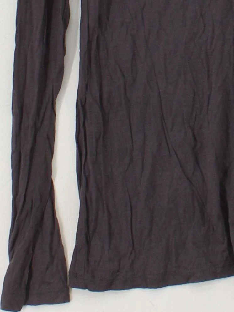 Reiss Women's T-Shirt M Grey Viscose with Polyester Short Sleeve V-Neck Basic - Image 4