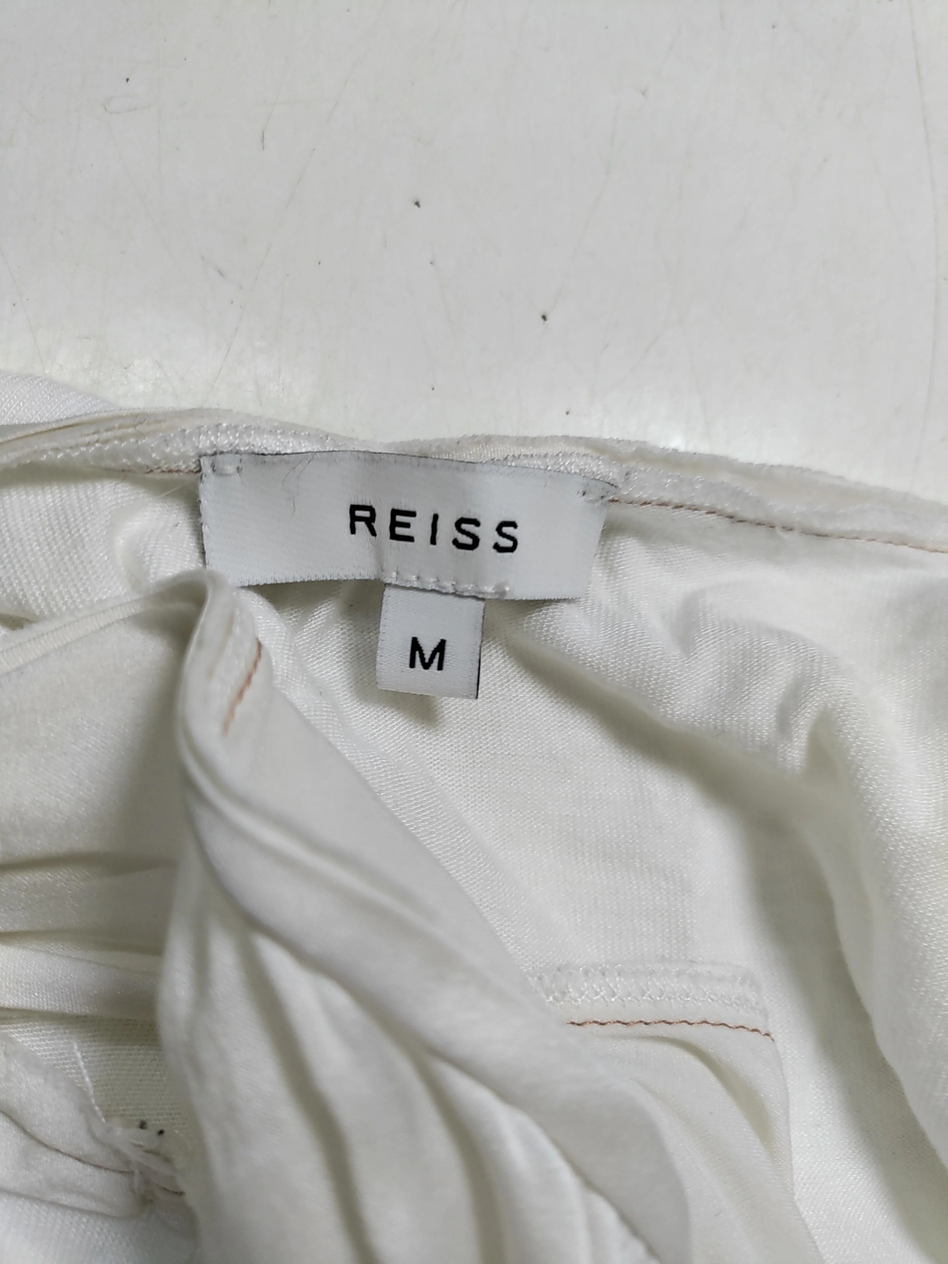 Reiss Women's T-Shirt M White Silk with Elastane, Rayon Basic - Image 5
