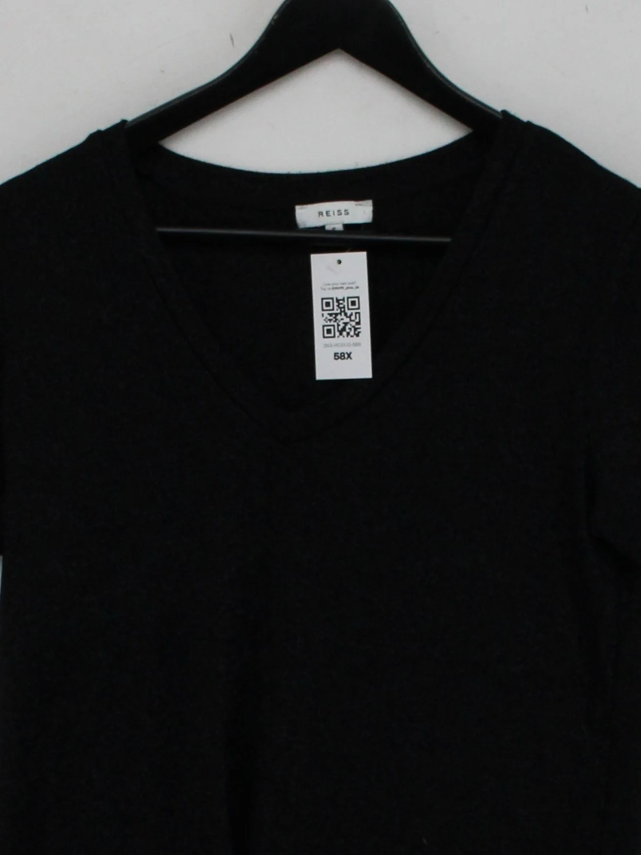 Reiss Women's T-Shirt S Black Viscose with Polyester, Elastane Basic - Image 3
