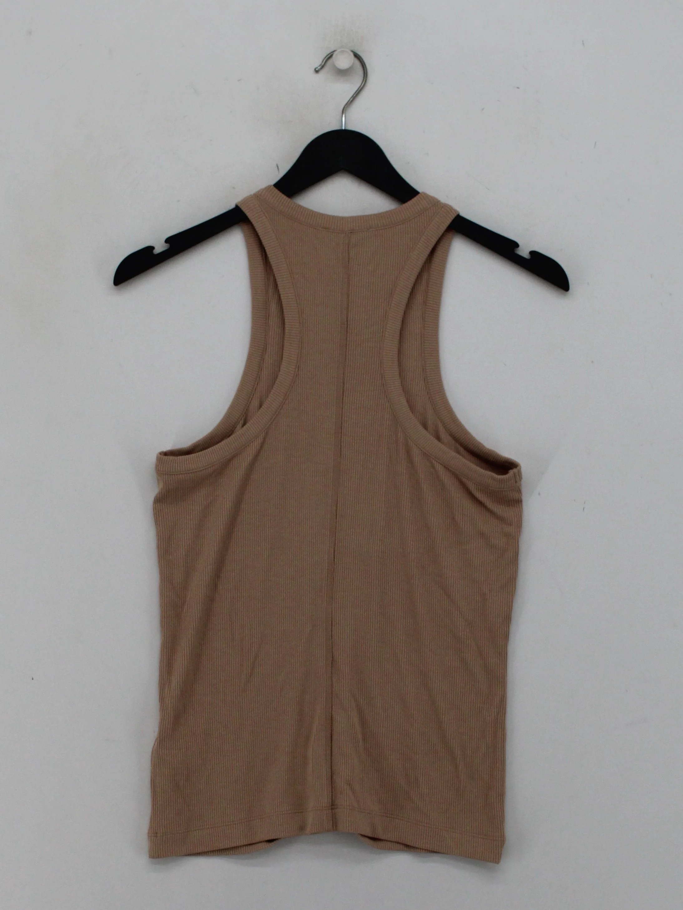 Reiss Women's T-Shirt S Tan Viscose with Elastane Sleeveless Round Neck Basic - Image 2