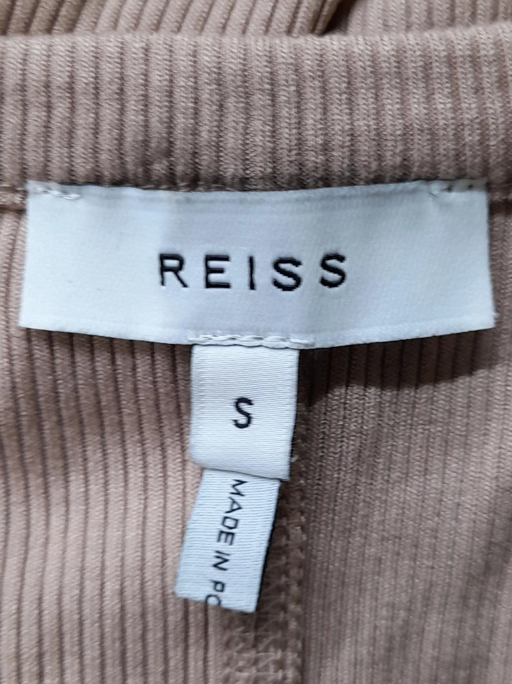Reiss Women's T-Shirt S Tan Viscose with Elastane Sleeveless Round Neck Basic - Image 5
