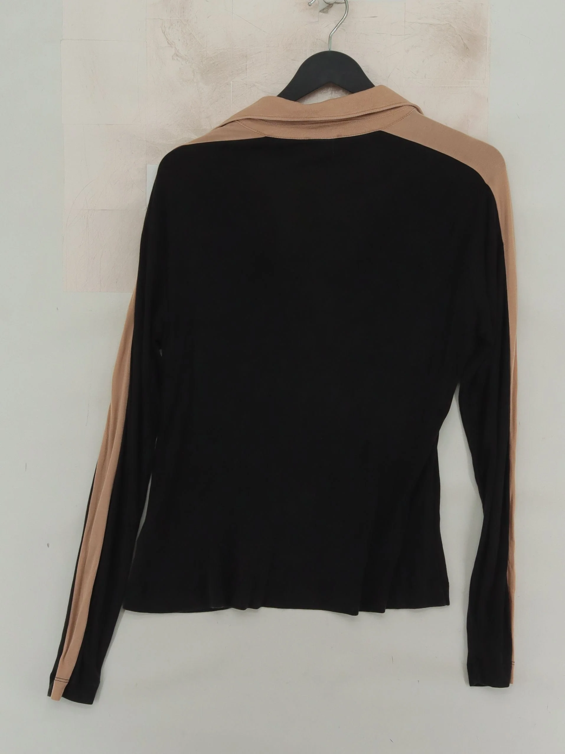 Reiss Women's Top L Black 100% Lyocell Modal Long Sleeve Collared Basic - Image 2