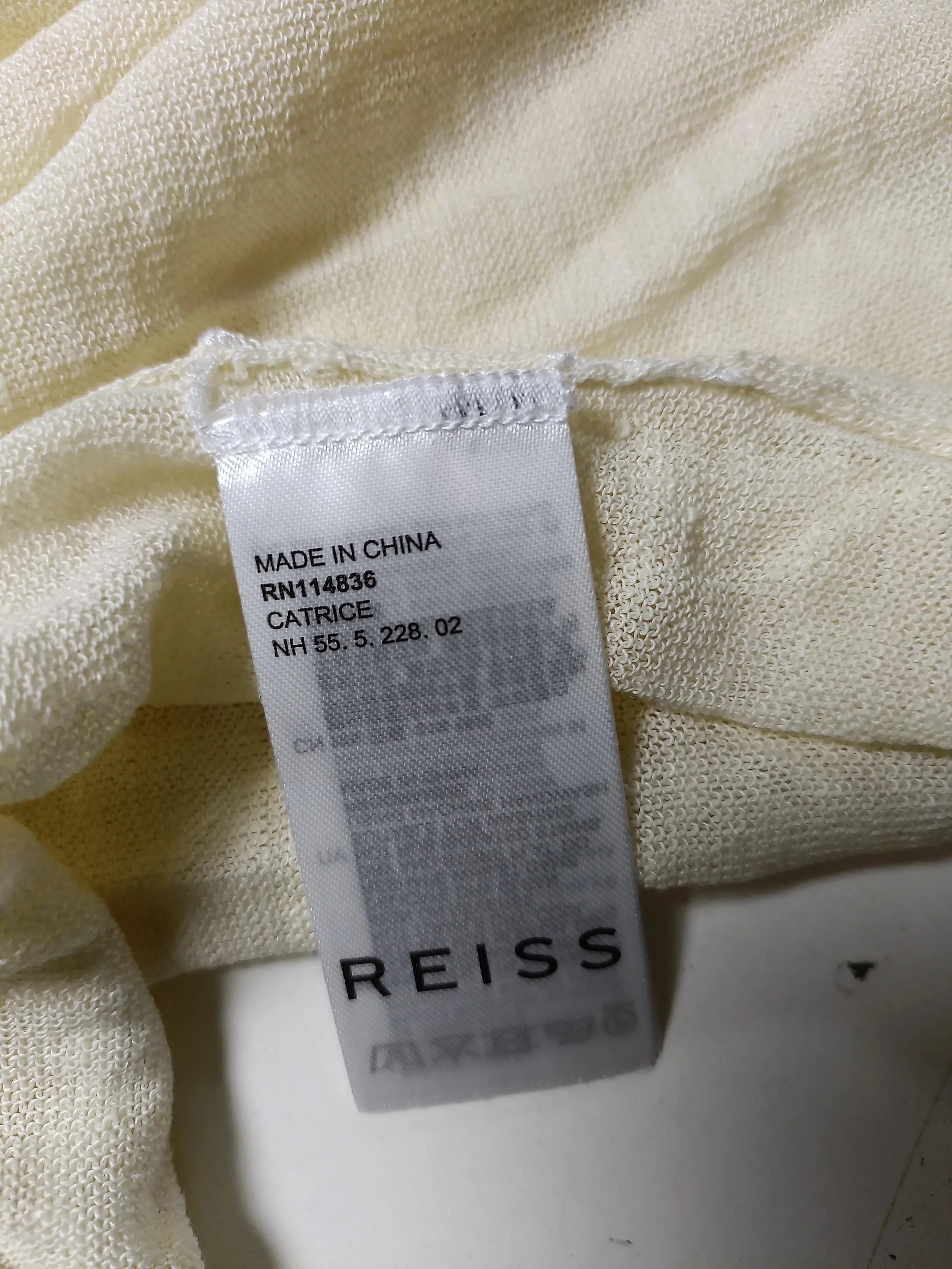 Reiss Women's Top L Cream 100% Other Sleeveless Round Neck Basic - Image 6
