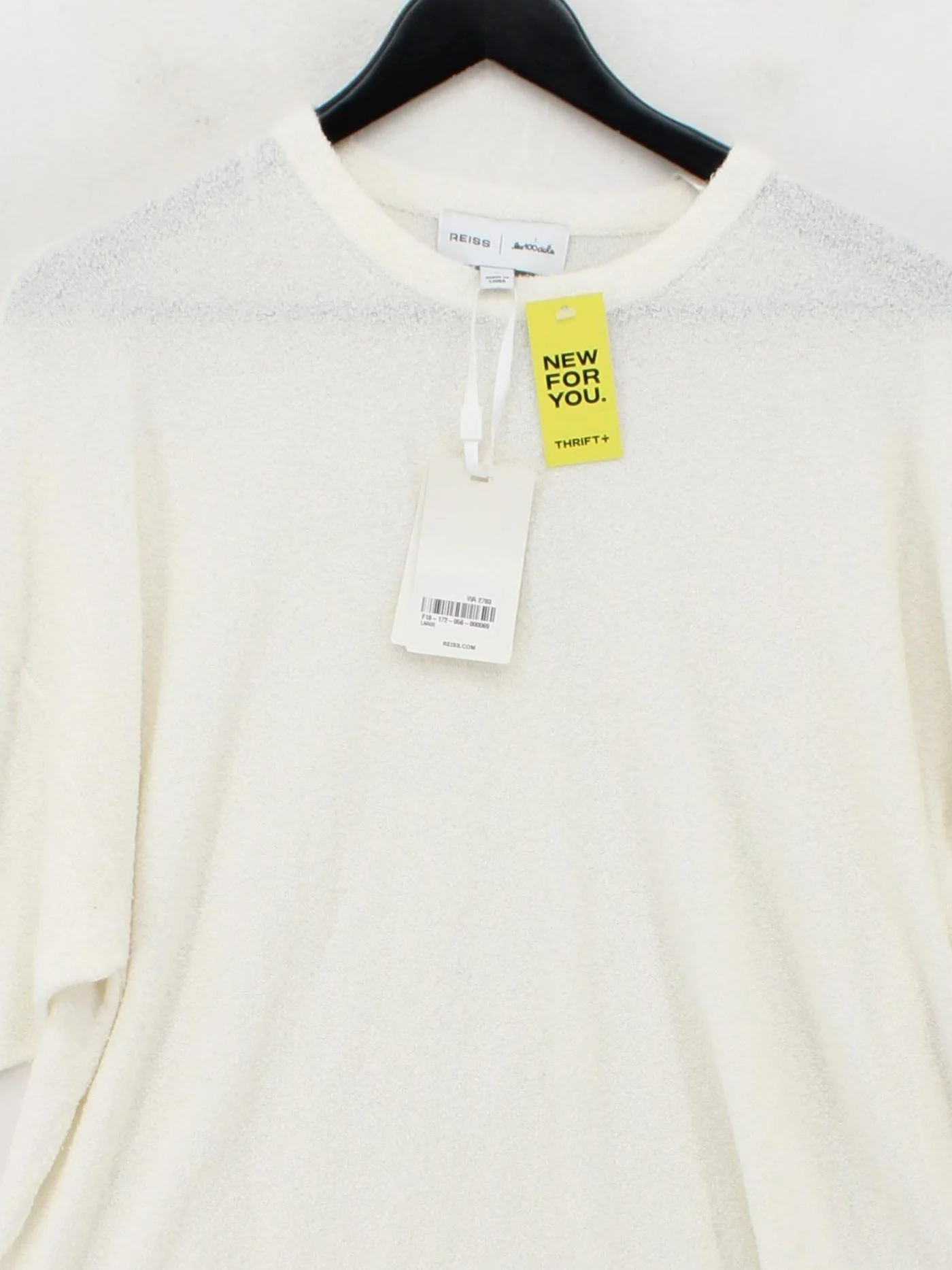 Reiss Women's Top L Cream Polyamide with Cotton Basic New with tags - Image 3