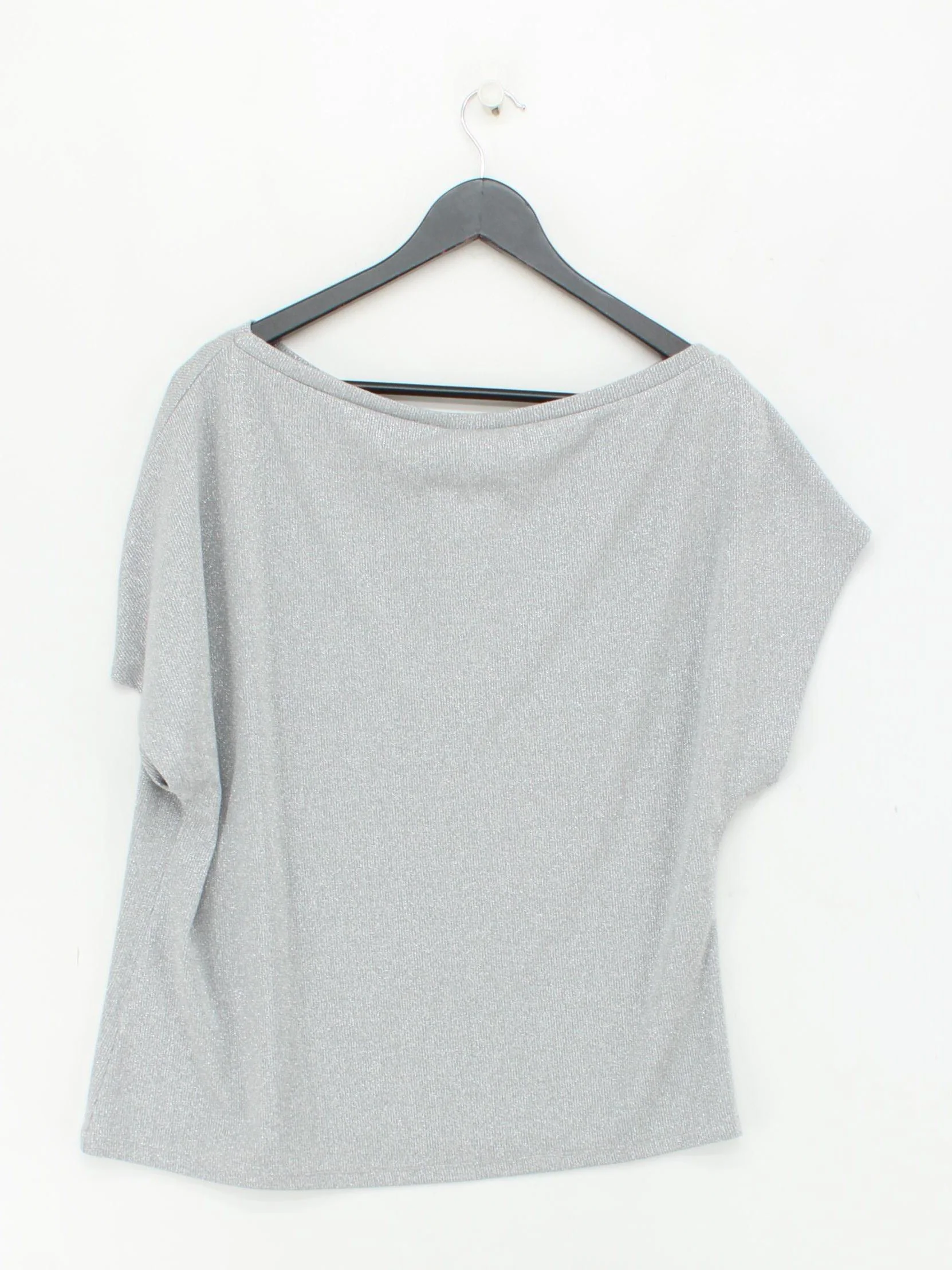 Reiss Women's Top L Grey Viscose with Other Short Sleeve Round Neck Basic - Image 2