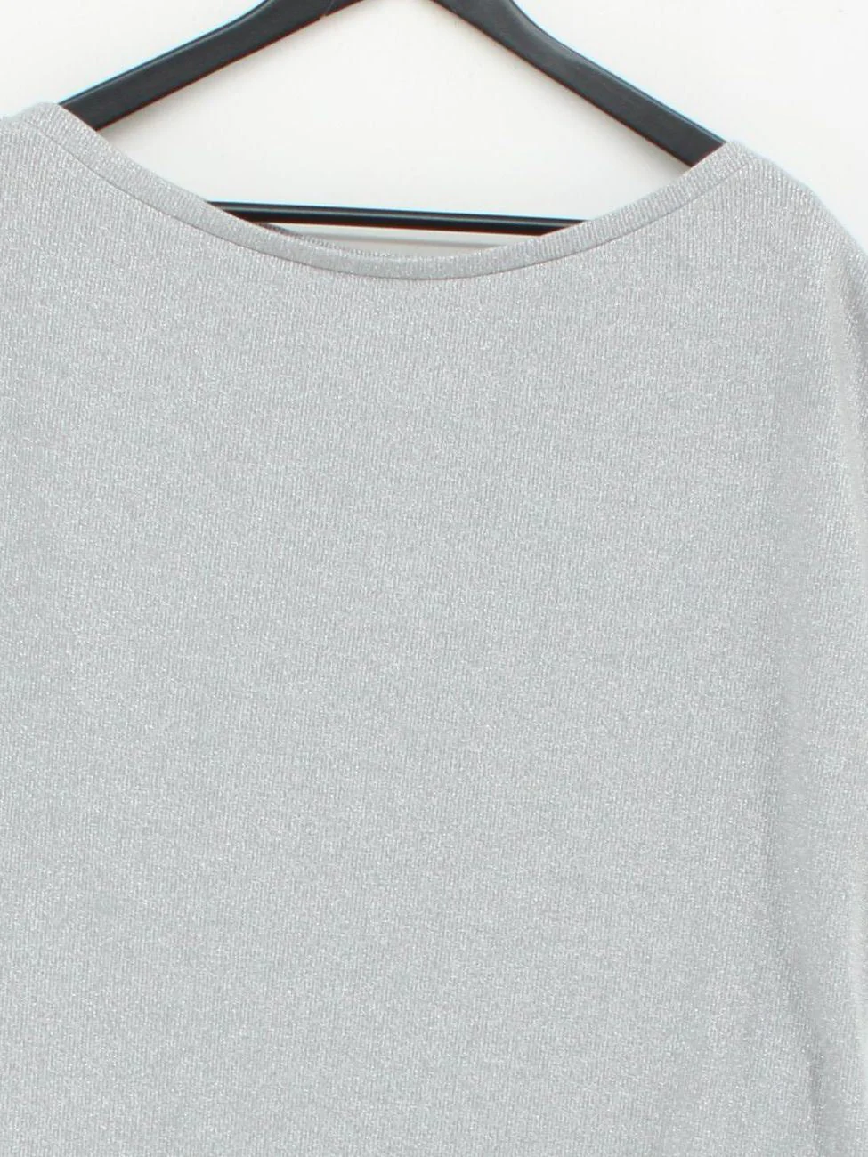 Reiss Women's Top L Grey Viscose with Other Short Sleeve Round Neck Basic - Image 3