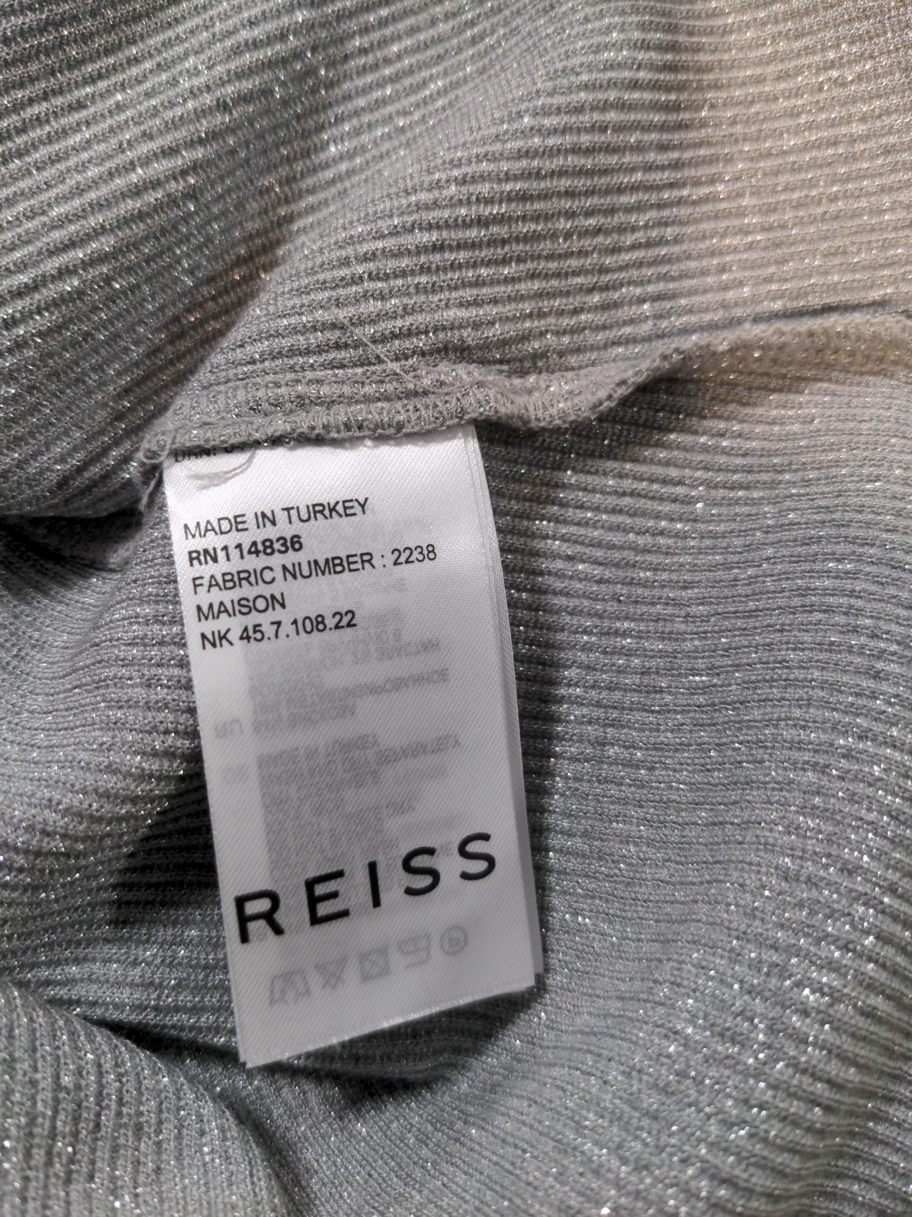 Reiss Women's Top L Grey Viscose with Other Short Sleeve Round Neck Basic - Image 6