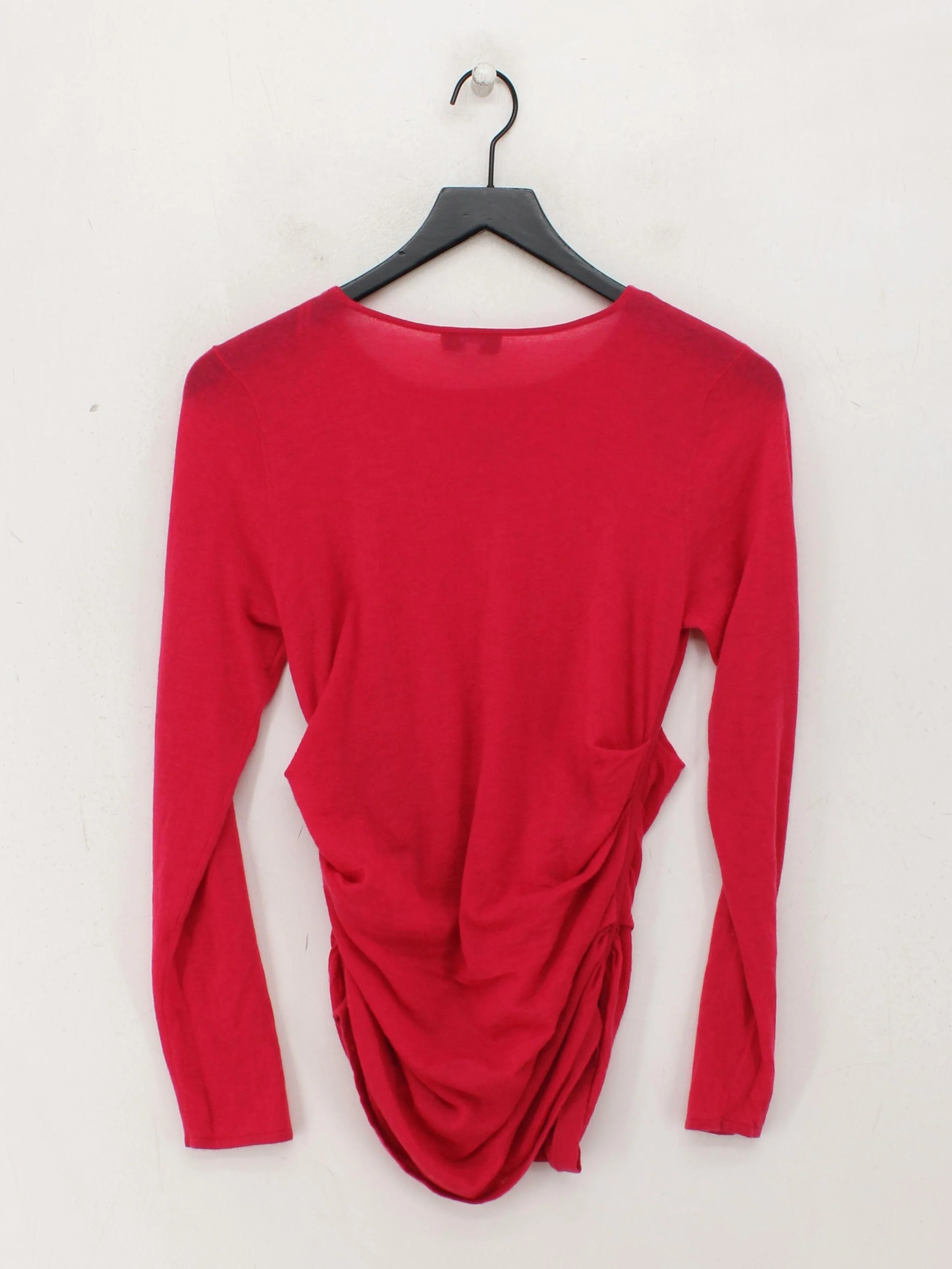 Reiss Women's Top L Red Wool with Cashmere Long Sleeve Round Neck Basic - Image 2