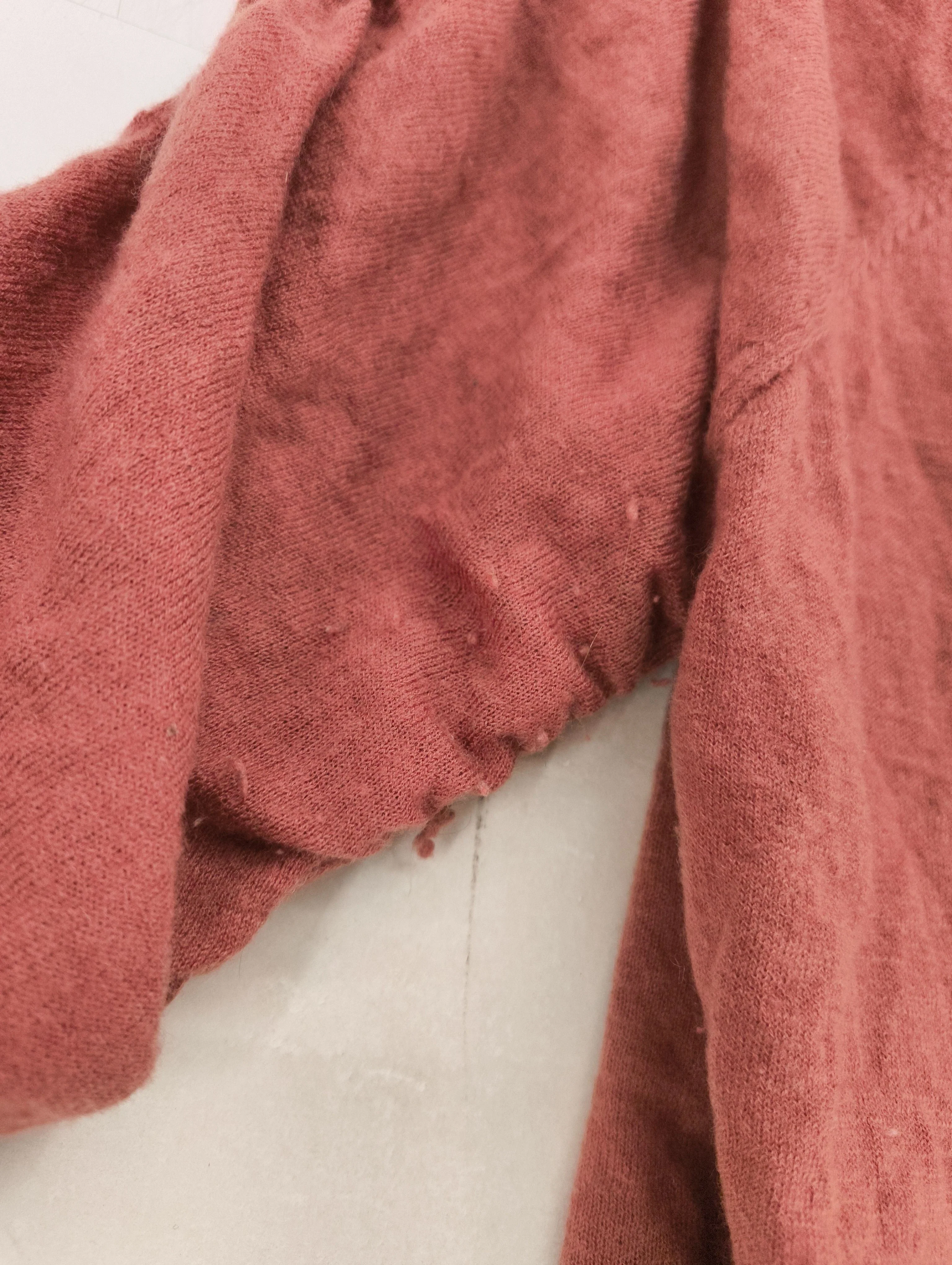 Reiss Women's Top L Red Wool with Polyester, Cashmere Long Sleeve V-Neck Basic - Image 5