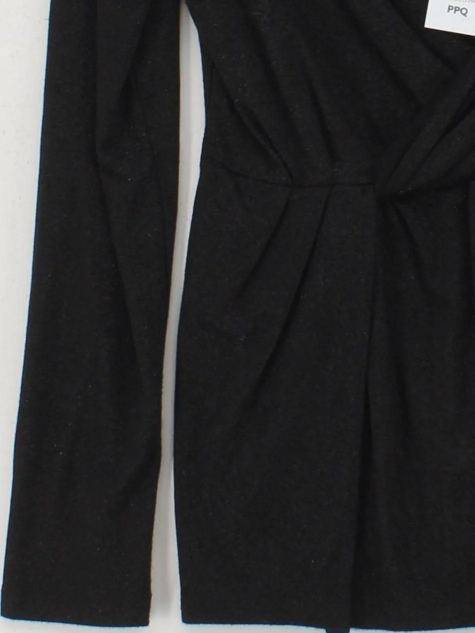 Reiss Women's Top M Black 100% Other Long Sleeve V-Neck Basic - Image 4