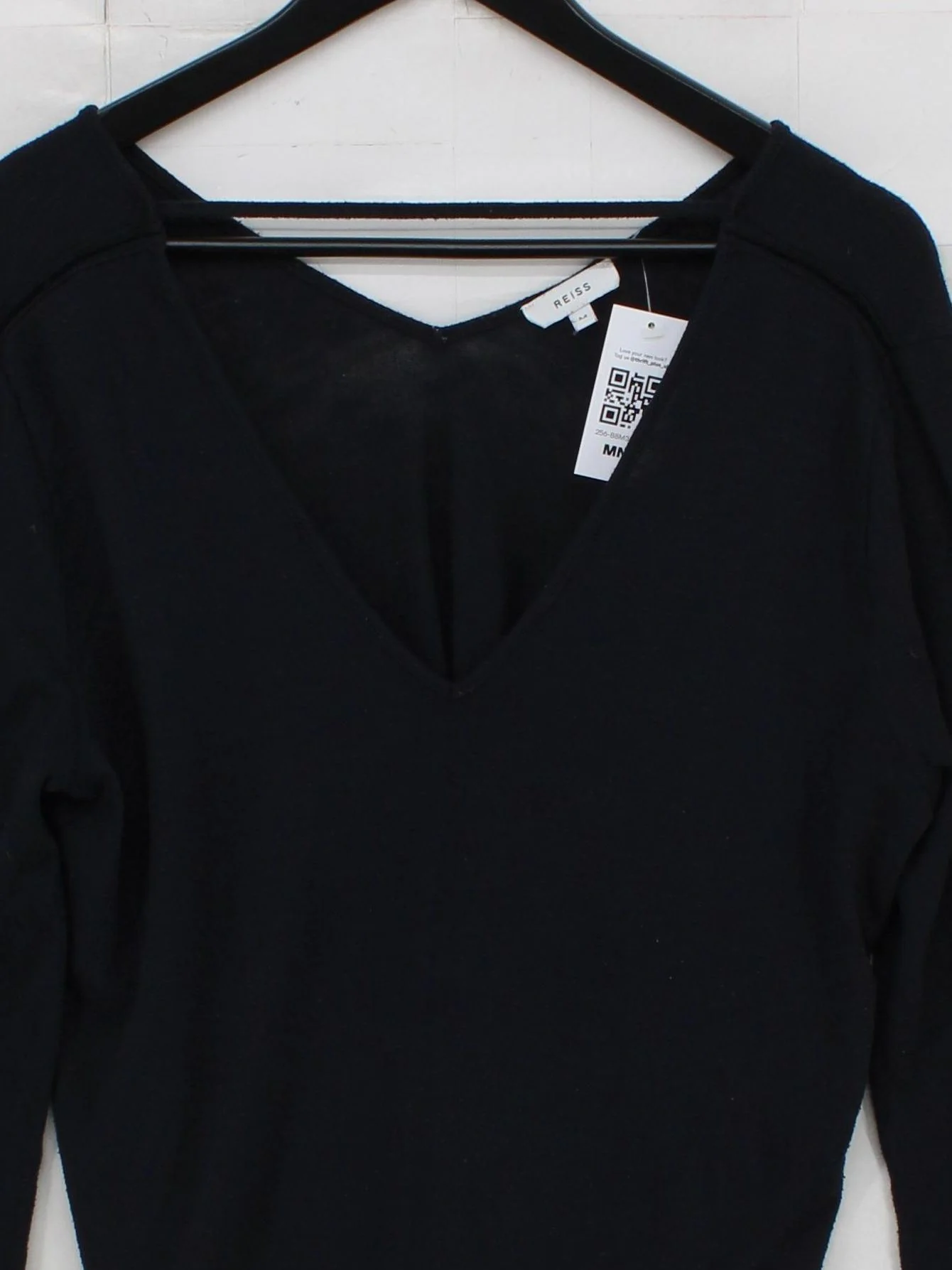 Reiss Women's Top M Black Polyester with Viscose, Elastane Basic - Image 3