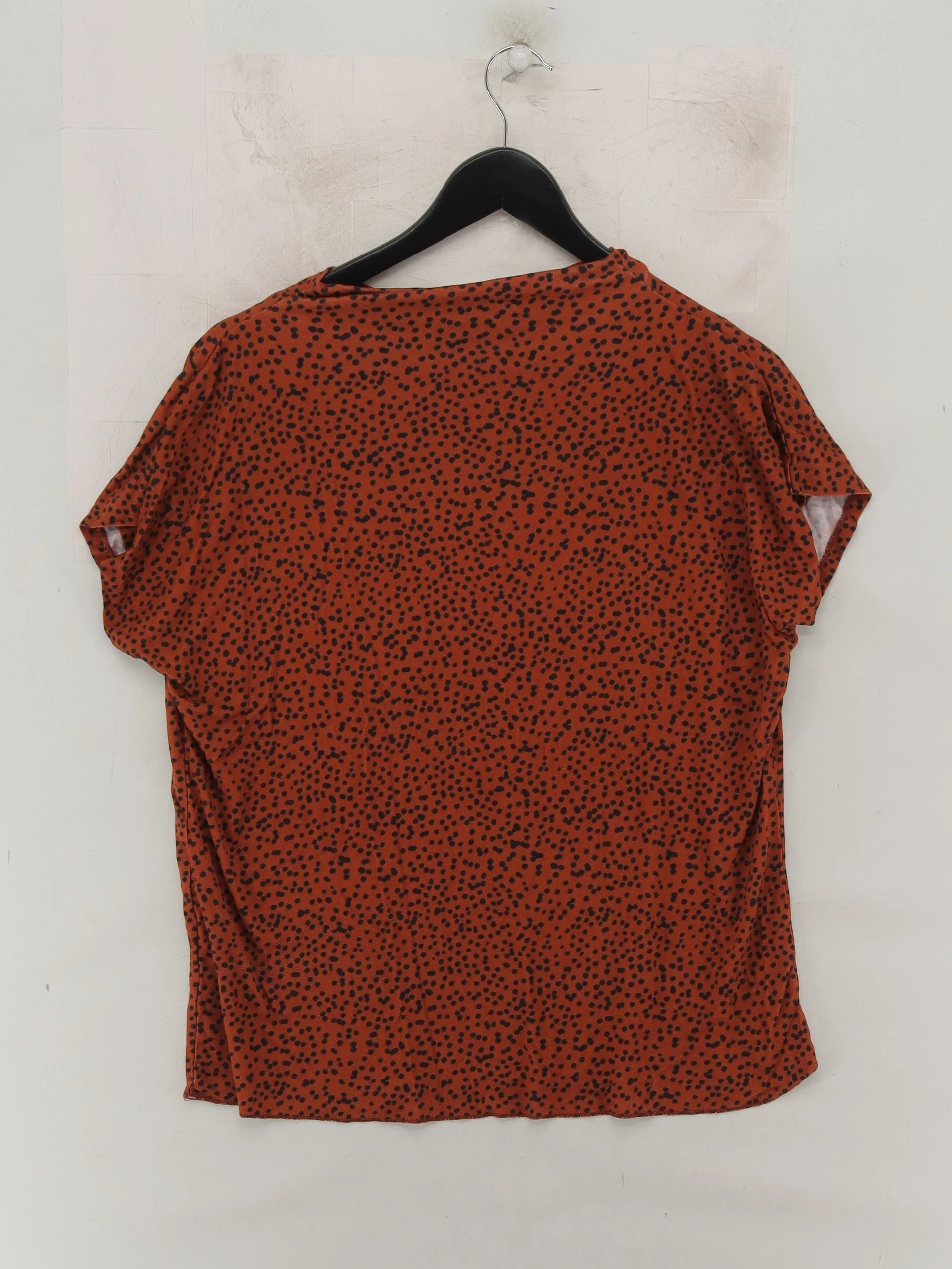 Reiss Women's Top M Brown Polkadot 100% Other Short Sleeve Round Neck Basic - Image 2