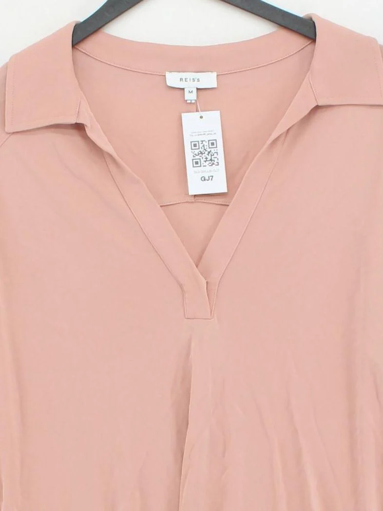 Reiss Women's Top M Pink 100% Other Short Sleeve Collared Basic - Image 3