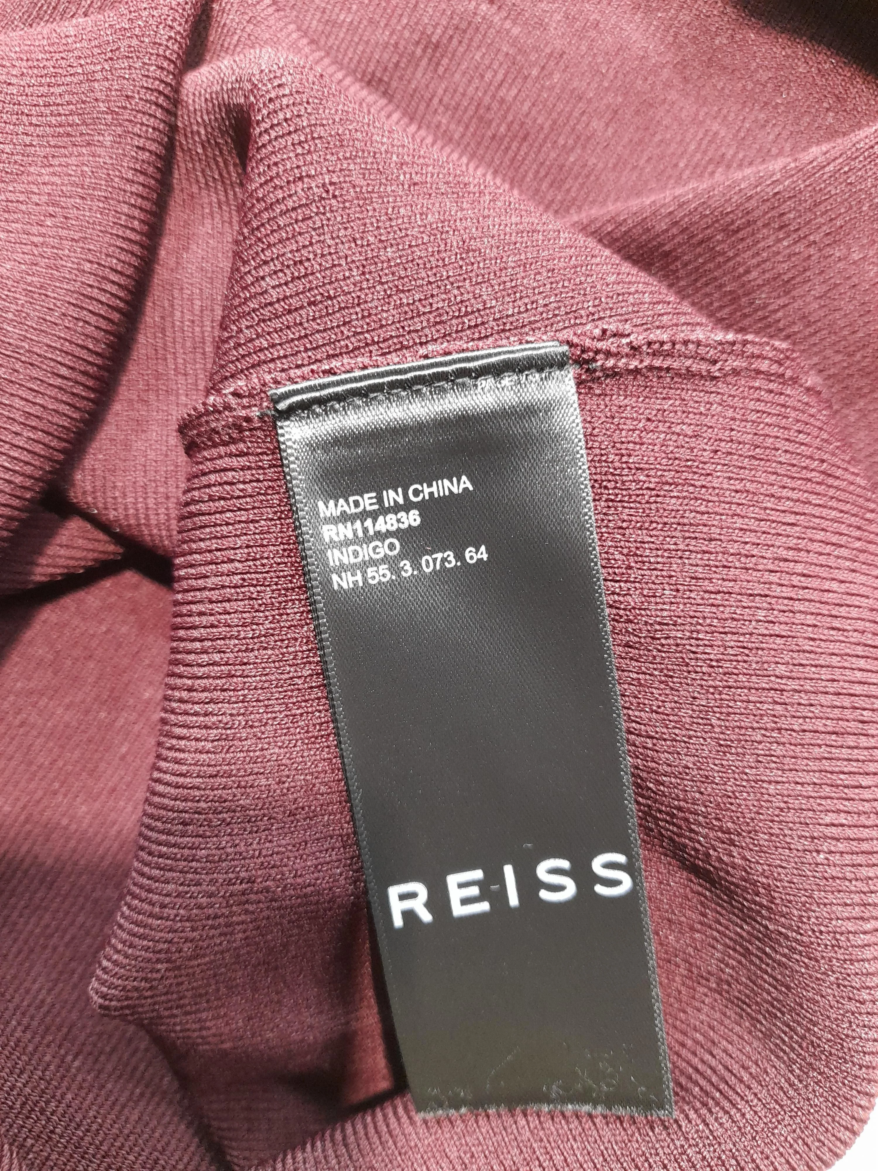 Reiss Women's Top M Red 100% Other Short Sleeve V-Neck Basic - Image 6