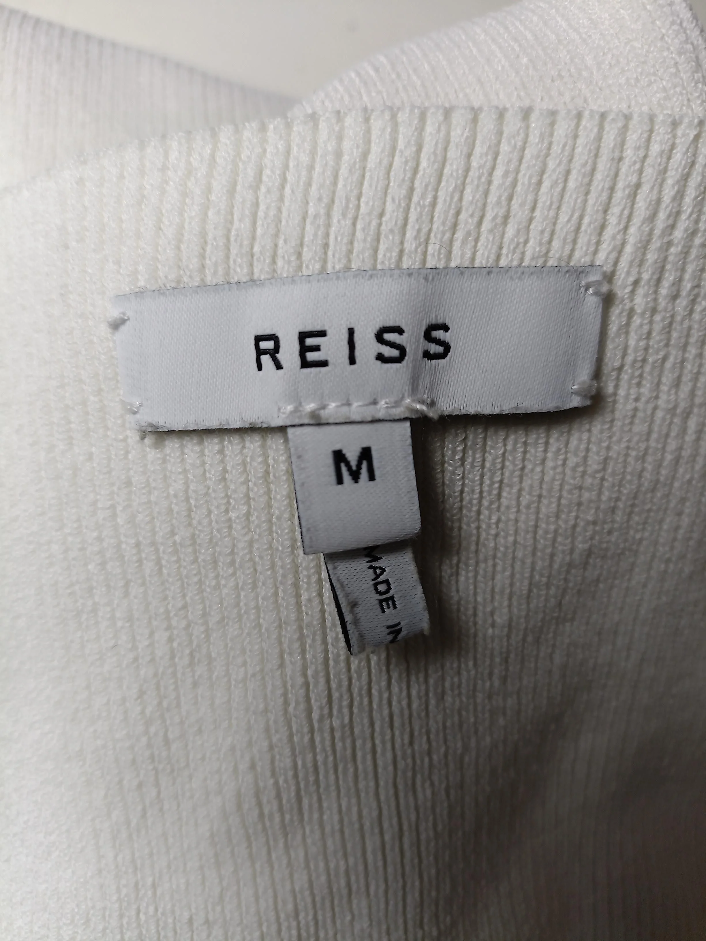 Reiss Women's Top M White 100% Other Long Sleeve Square Neck Basic - Image 5