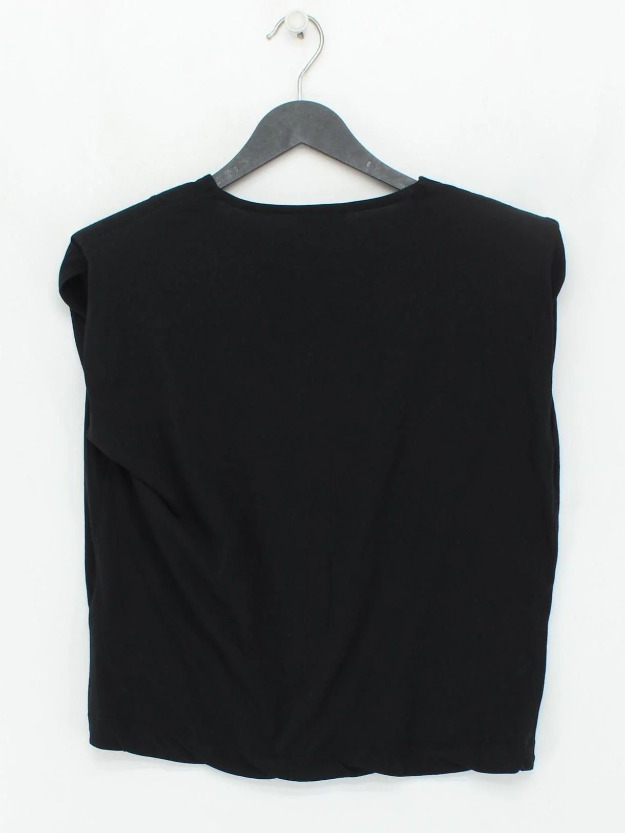 Reiss Women's Top S Black 100% Cotton Sleeveless V-Neck Basic - Image 2