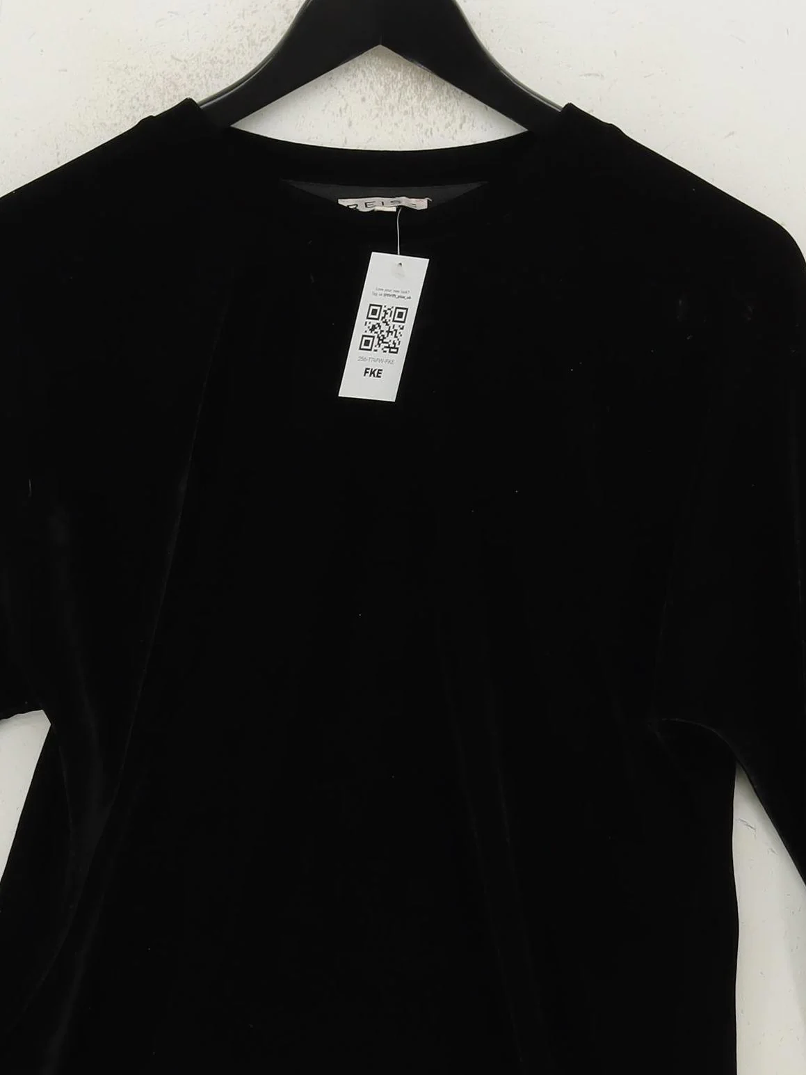 Reiss Women's Top S Black Polyester with Elastane Long Sleeve Round Neck Basic - Image 3