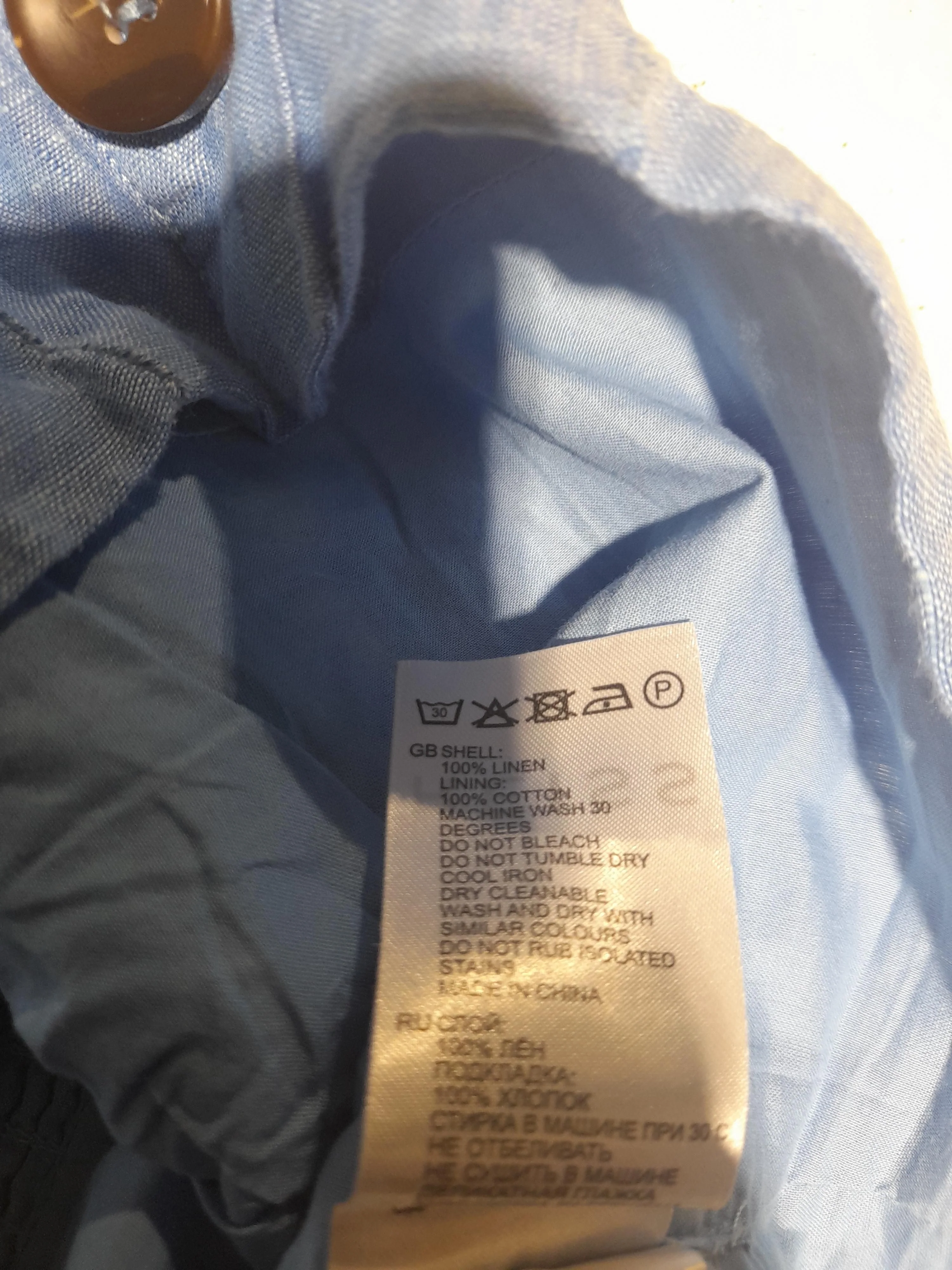 Reiss Women's Top S Blue Linen with Cotton Sleeveless Square Neck Cropped - Image 6