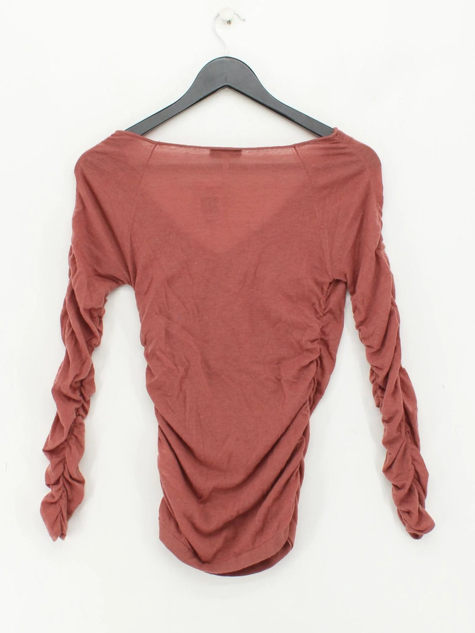 Reiss Women's Top S Brown Wool with Polyester, Cashmere Long Sleeve V-Neck Basic - Image 2